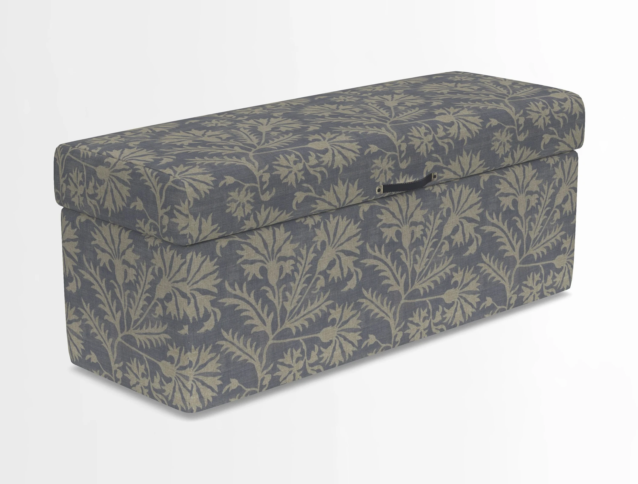 Birdham medium blanket box in Spill Resistant Gertrude Jekyll Ornamental Duck Egg and Alwinton 3 seater sofa in Spill Resistant Sussex Stripe Mocha