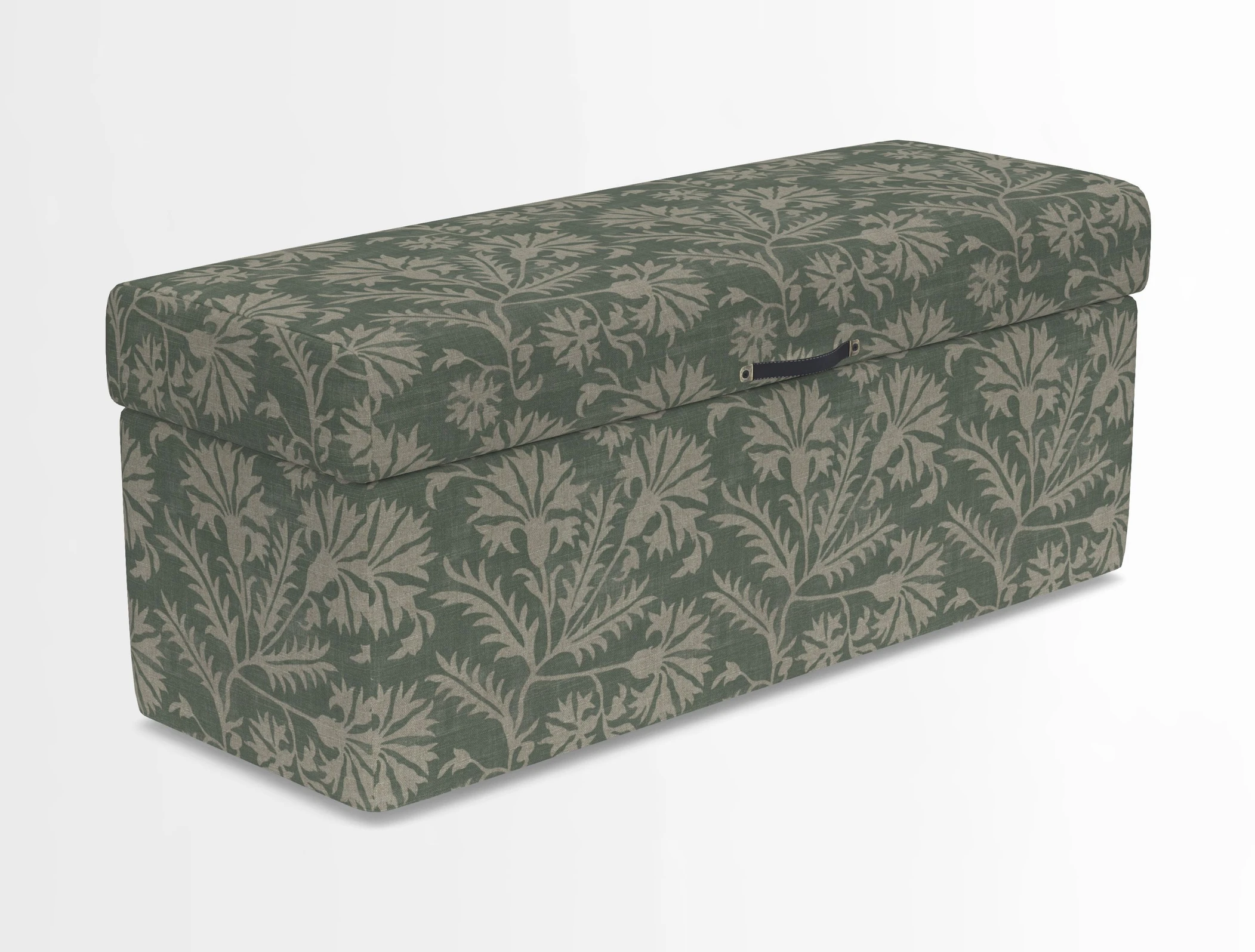 Birdham medium blanket box in Spill Resistant Gertrude Jekyll Ornamental Duck Egg and Alwinton 3 seater sofa in Spill Resistant Sussex Stripe Mocha
