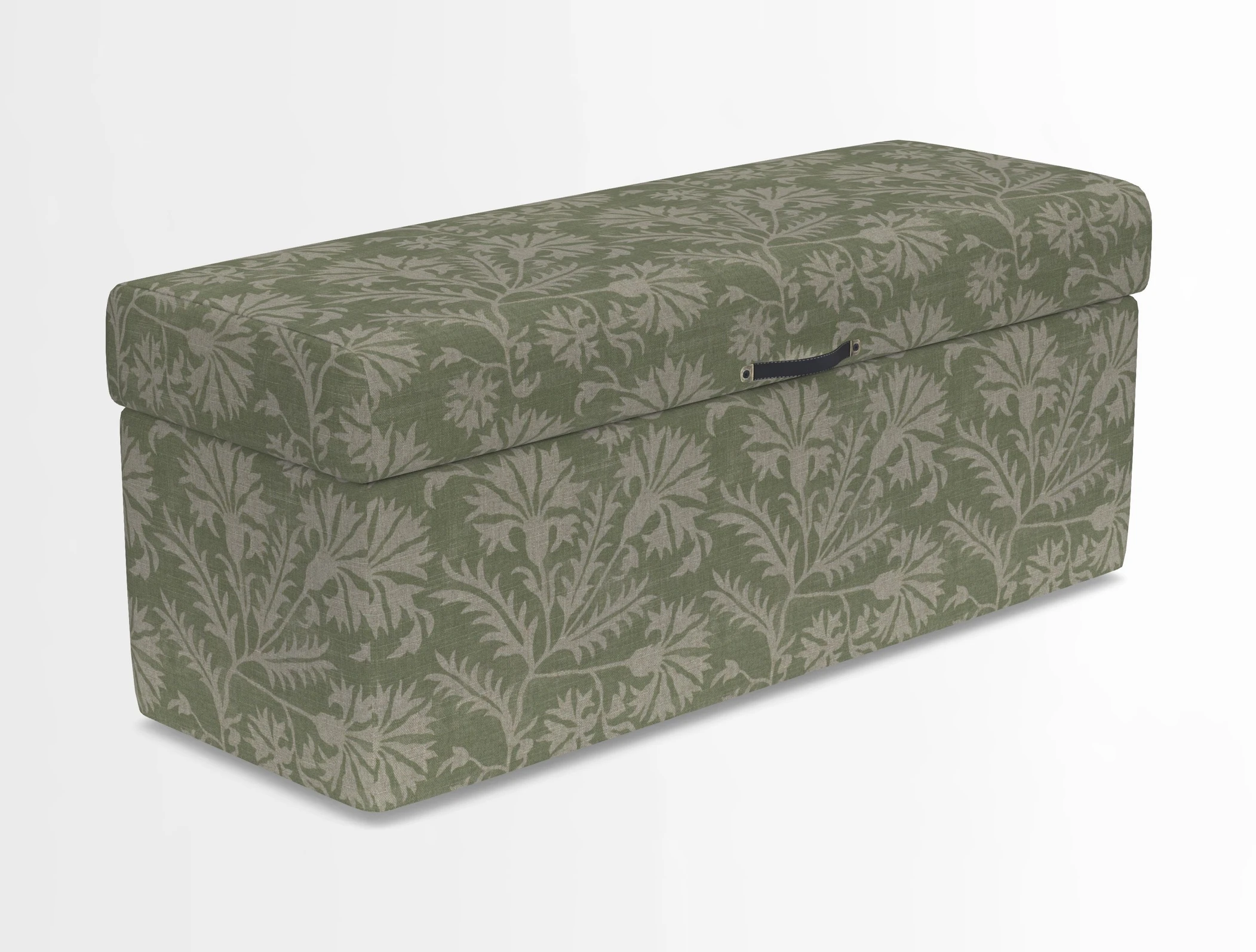 Birdham medium blanket box in Spill Resistant Gertrude Jekyll Ornamental Duck Egg and Alwinton 3 seater sofa in Spill Resistant Sussex Stripe Mocha