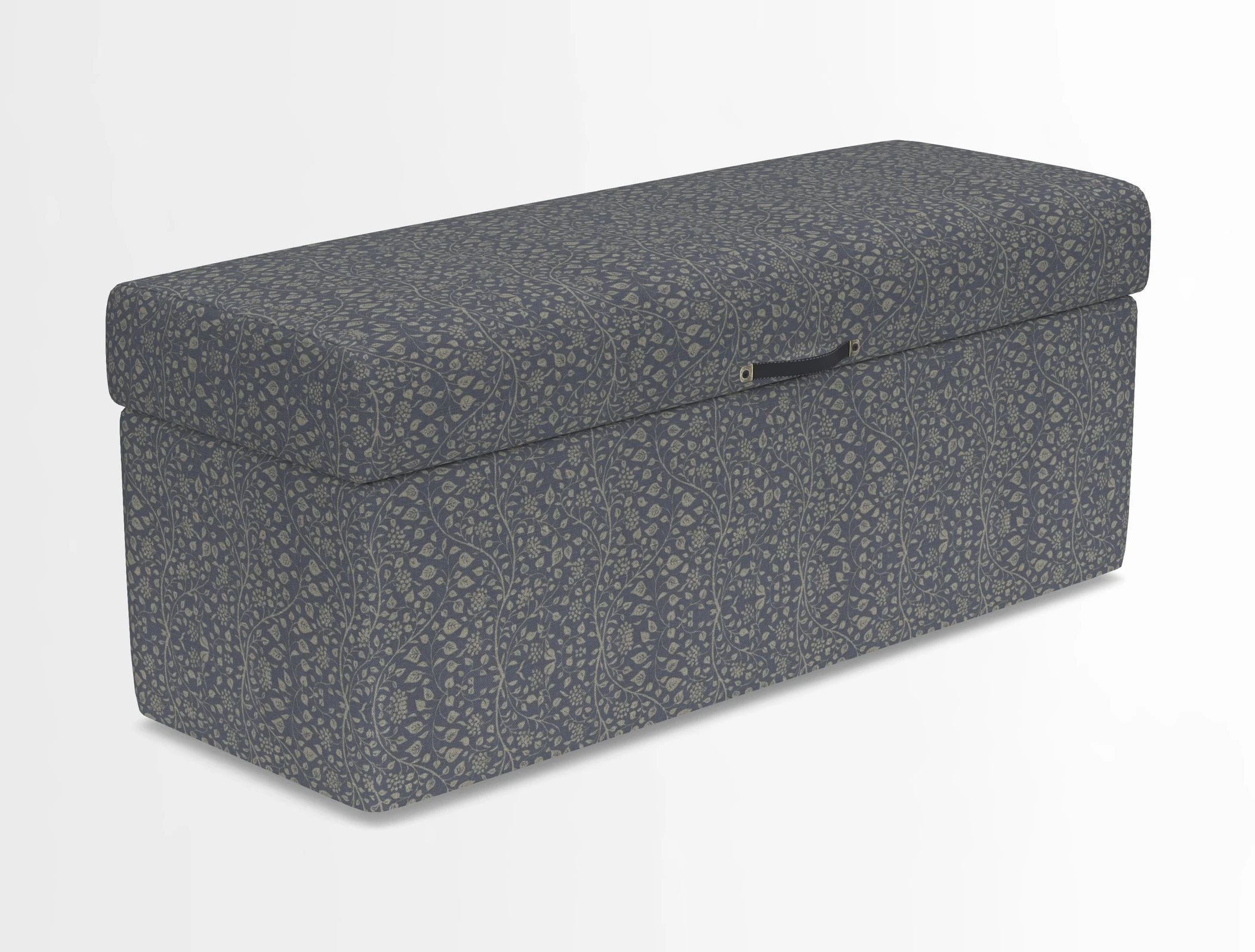 Birdham medium blanket box in Spill Resistant Gertrude Jekyll Ornamental Duck Egg and Alwinton 3 seater sofa in Spill Resistant Sussex Stripe Mocha
