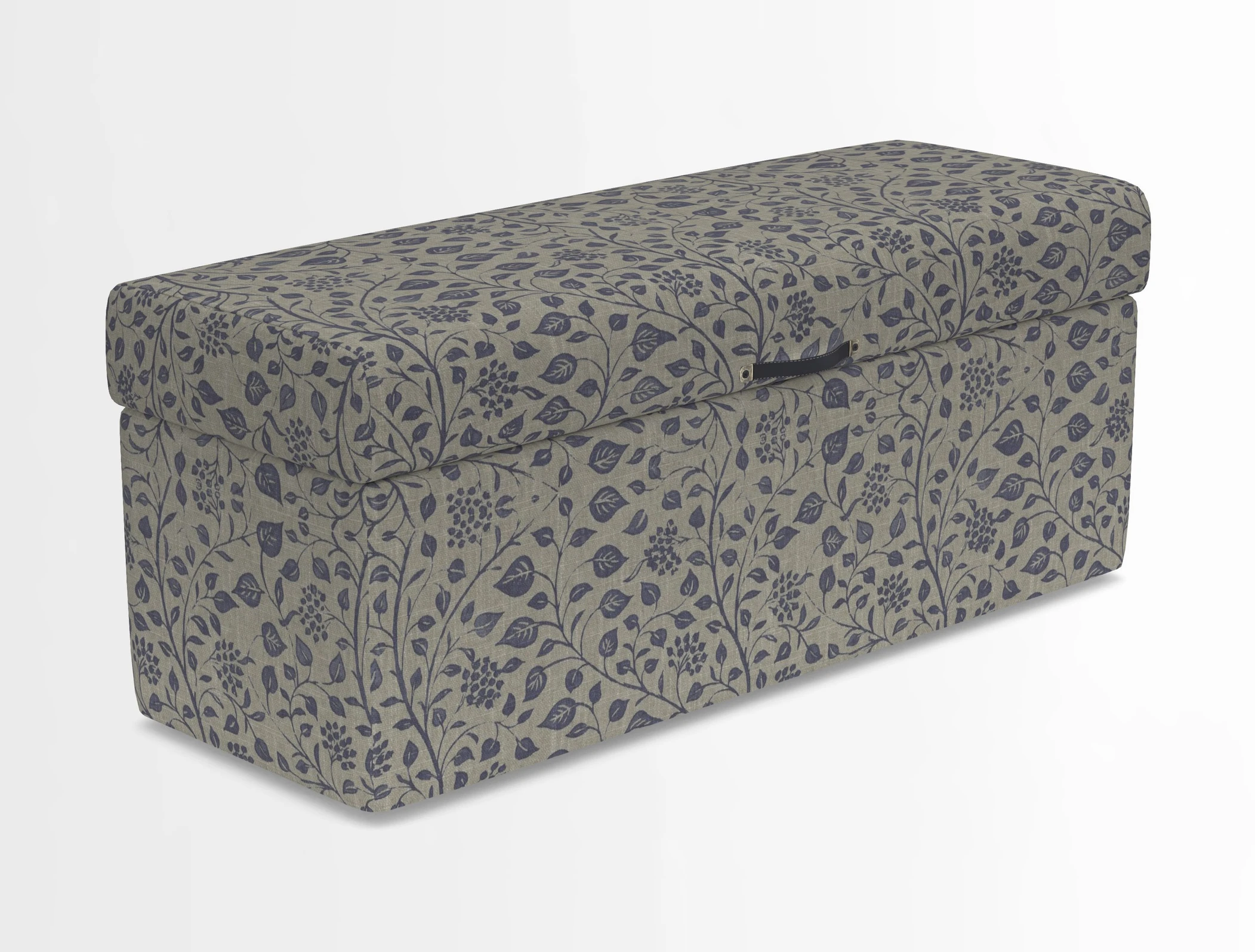 Birdham medium blanket box in Spill Resistant Gertrude Jekyll Ornamental Duck Egg and Alwinton 3 seater sofa in Spill Resistant Sussex Stripe Mocha