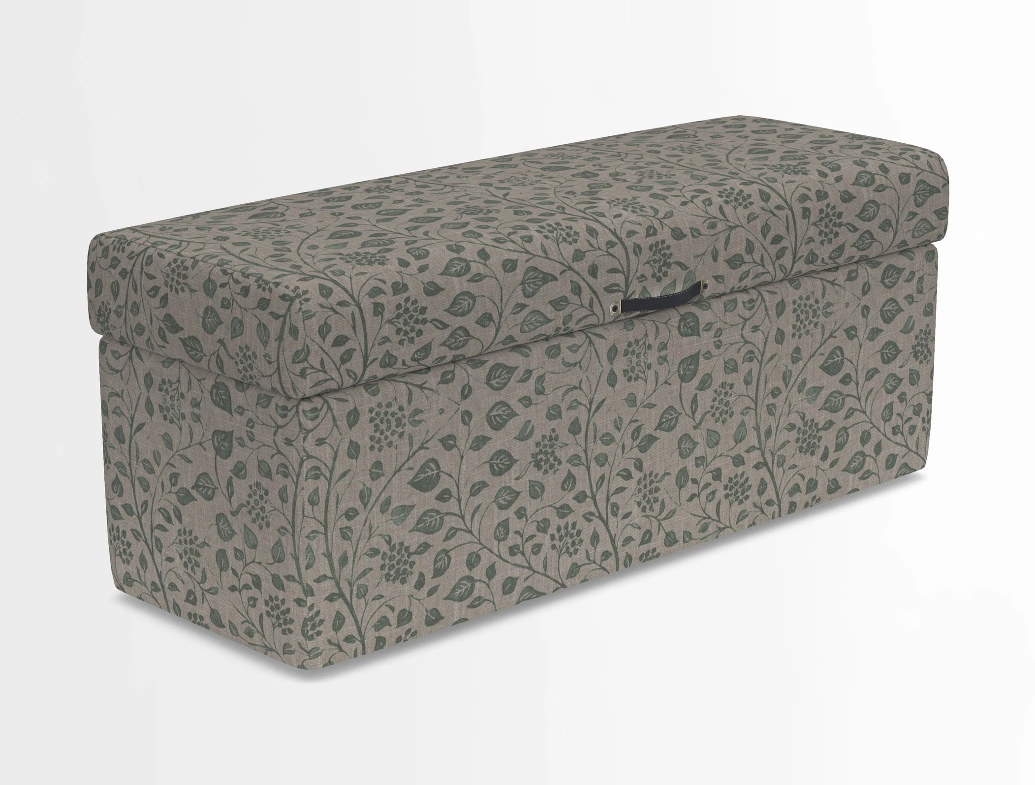 Birdham medium blanket box in Spill Resistant Gertrude Jekyll Ornamental Duck Egg and Alwinton 3 seater sofa in Spill Resistant Sussex Stripe Mocha