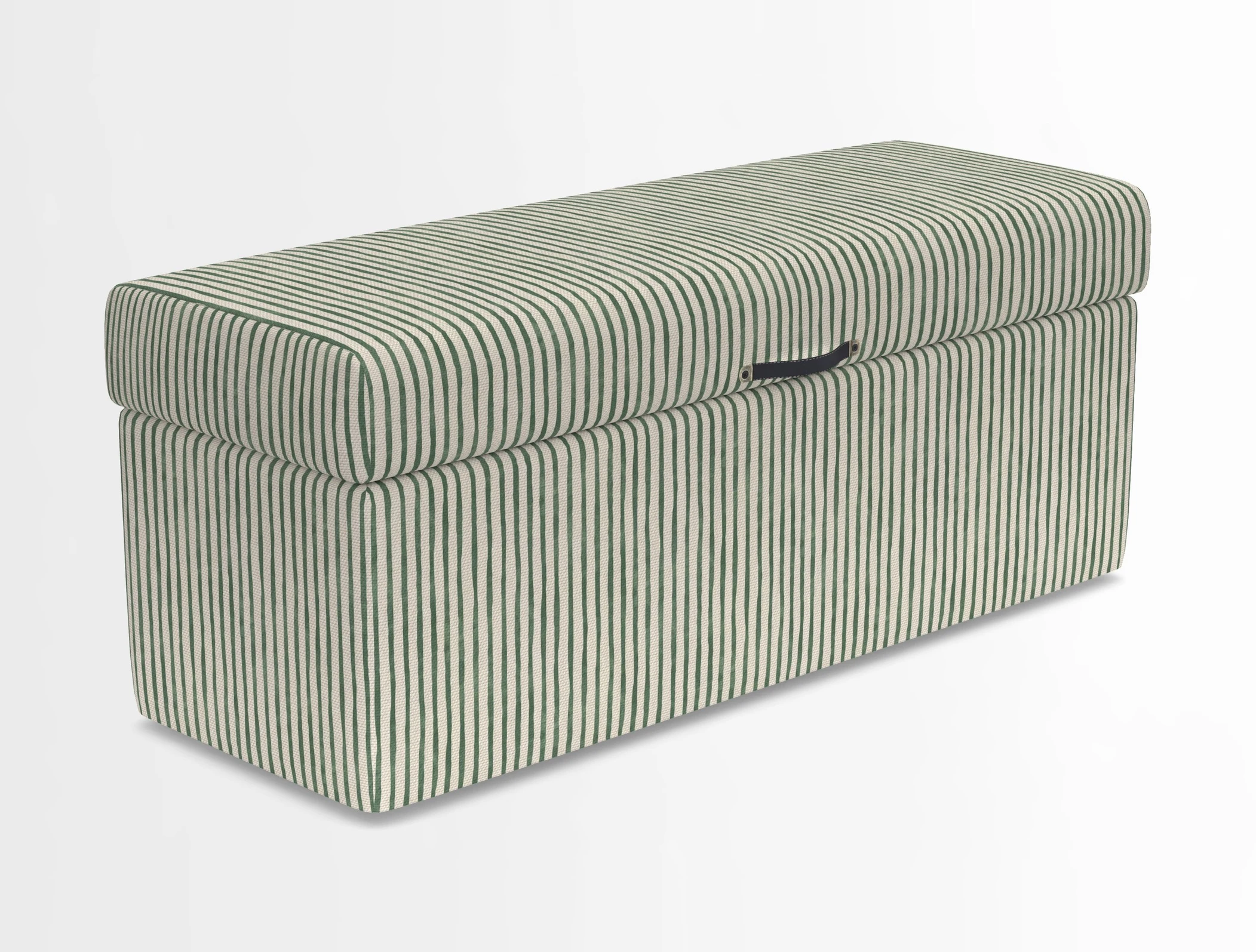 Birdham medium blanket box in Spill Resistant Gertrude Jekyll Ornamental Duck Egg and Alwinton 3 seater sofa in Spill Resistant Sussex Stripe Mocha