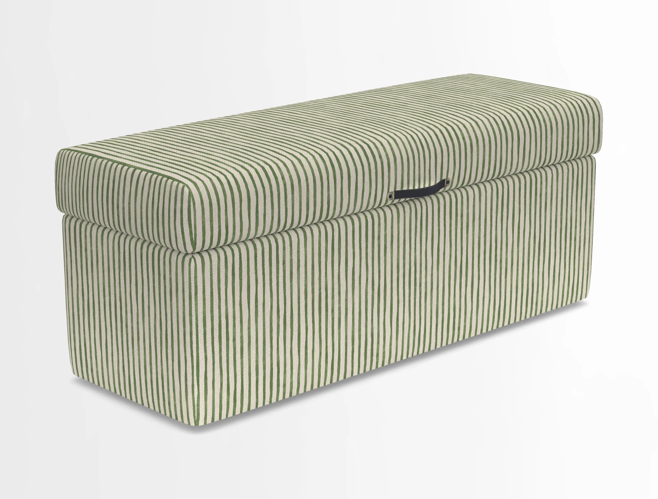 Birdham medium blanket box in Spill Resistant Gertrude Jekyll Ornamental Duck Egg and Alwinton 3 seater sofa in Spill Resistant Sussex Stripe Mocha