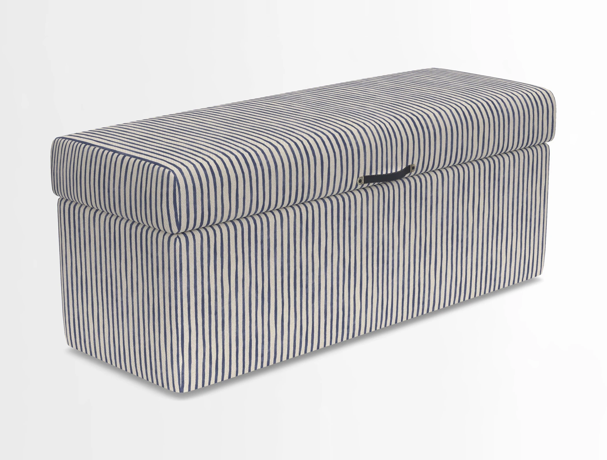 Birdham medium blanket box in Spill Resistant Gertrude Jekyll Ornamental Duck Egg and Alwinton 3 seater sofa in Spill Resistant Sussex Stripe Mocha