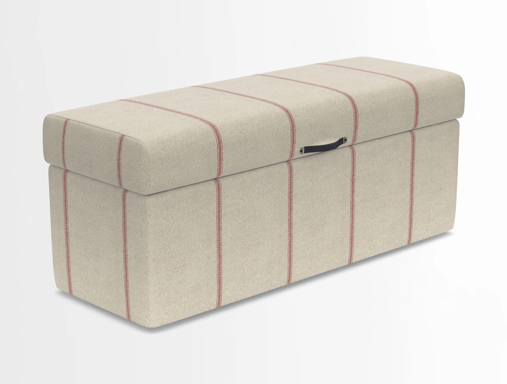 Birdham medium blanket box in Spill Resistant Gertrude Jekyll Ornamental Duck Egg and Alwinton 3 seater sofa in Spill Resistant Sussex Stripe Mocha