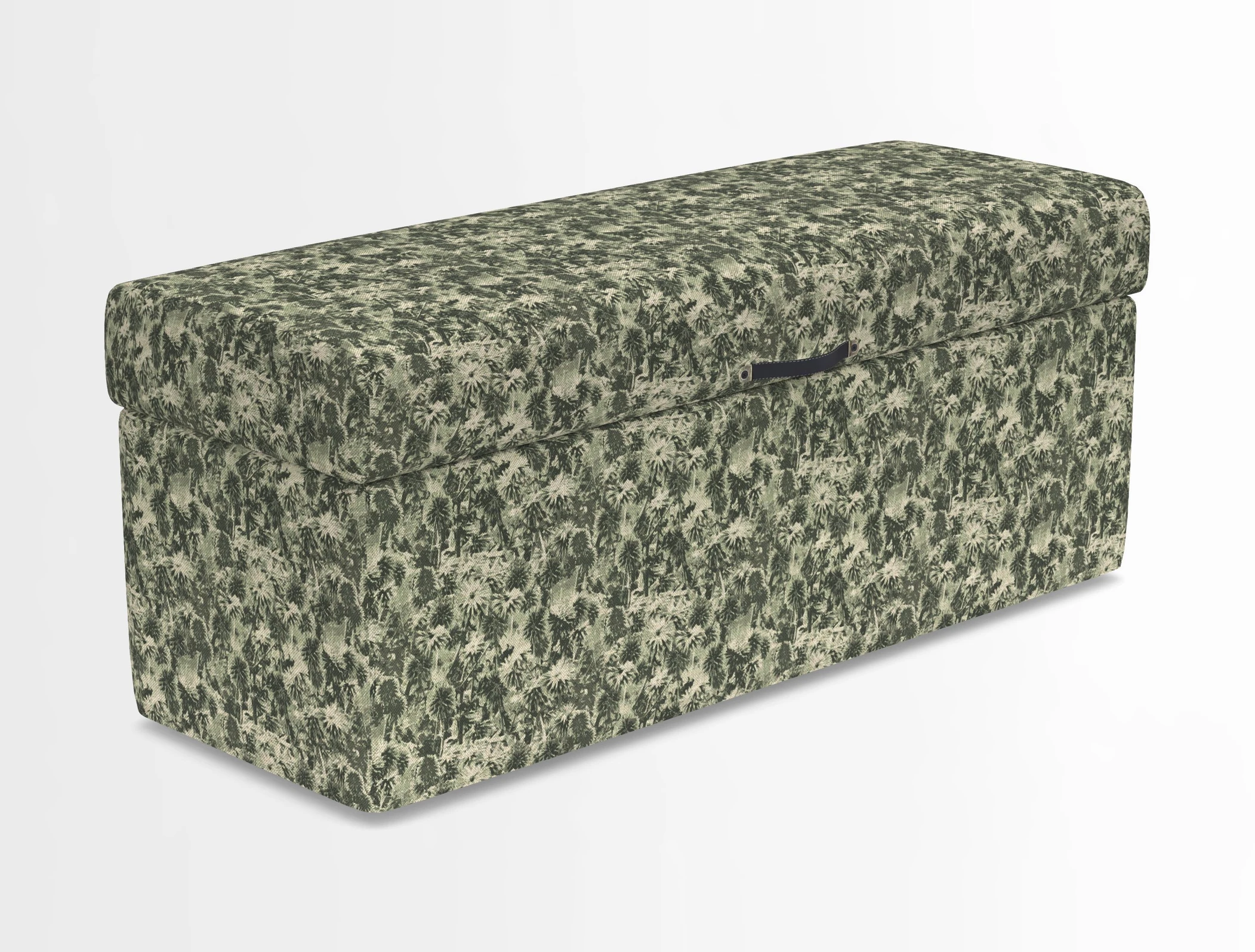 Birdham medium blanket box in Spill Resistant Gertrude Jekyll Ornamental Duck Egg and Alwinton 3 seater sofa in Spill Resistant Sussex Stripe Mocha