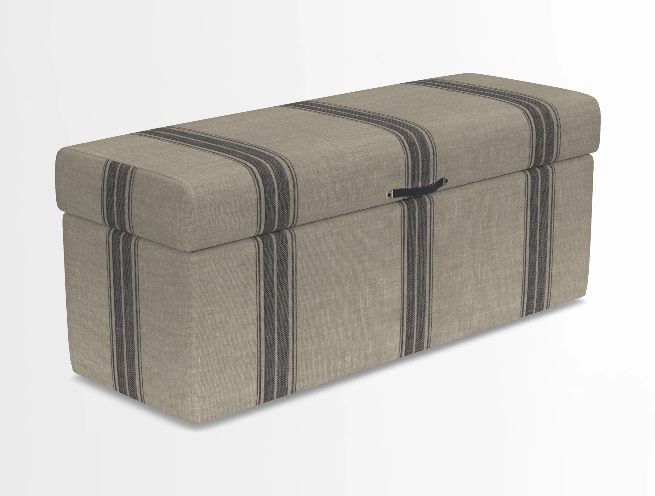 Birdham medium blanket box in Spill Resistant Gertrude Jekyll Ornamental Duck Egg and Alwinton 3 seater sofa in Spill Resistant Sussex Stripe Mocha