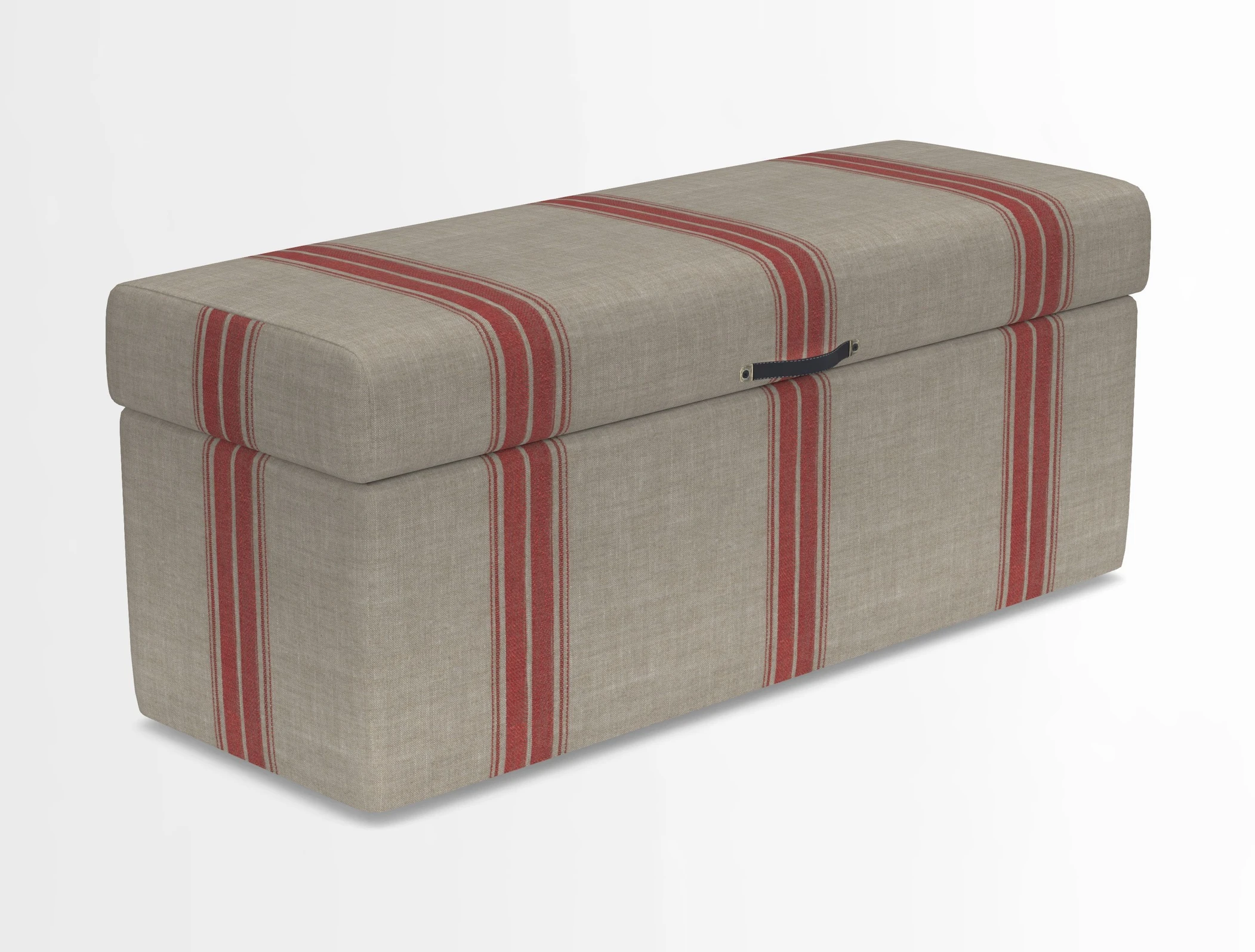 Birdham medium blanket box in Spill Resistant Gertrude Jekyll Ornamental Duck Egg and Alwinton 3 seater sofa in Spill Resistant Sussex Stripe Mocha