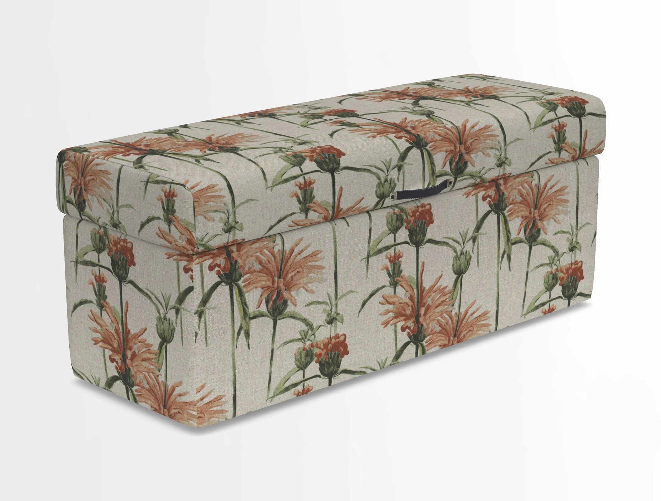 Birdham medium blanket box in Spill Resistant Gertrude Jekyll Ornamental Duck Egg and Alwinton 3 seater sofa in Spill Resistant Sussex Stripe Mocha