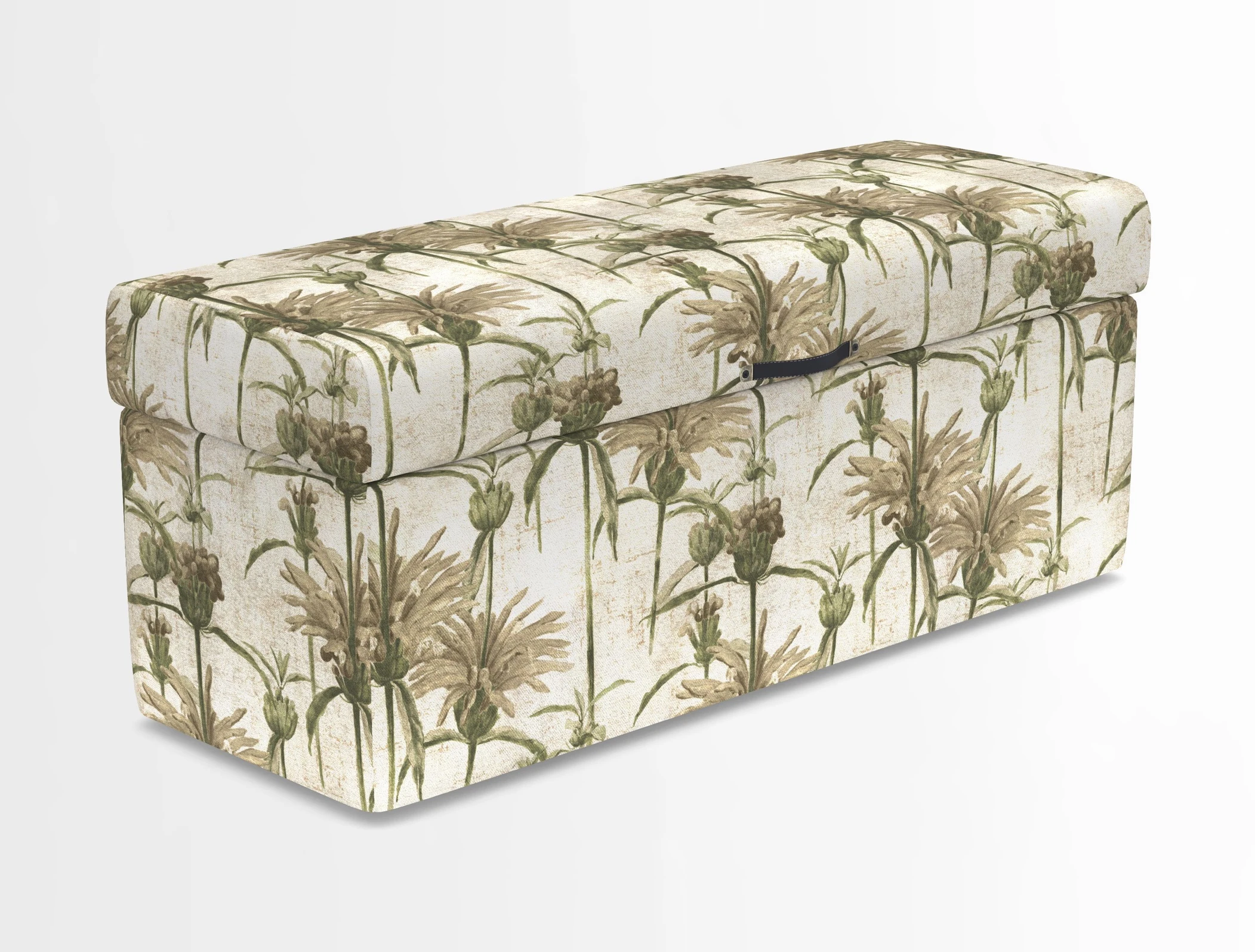 Birdham medium blanket box in Spill Resistant Gertrude Jekyll Ornamental Duck Egg and Alwinton 3 seater sofa in Spill Resistant Sussex Stripe Mocha
