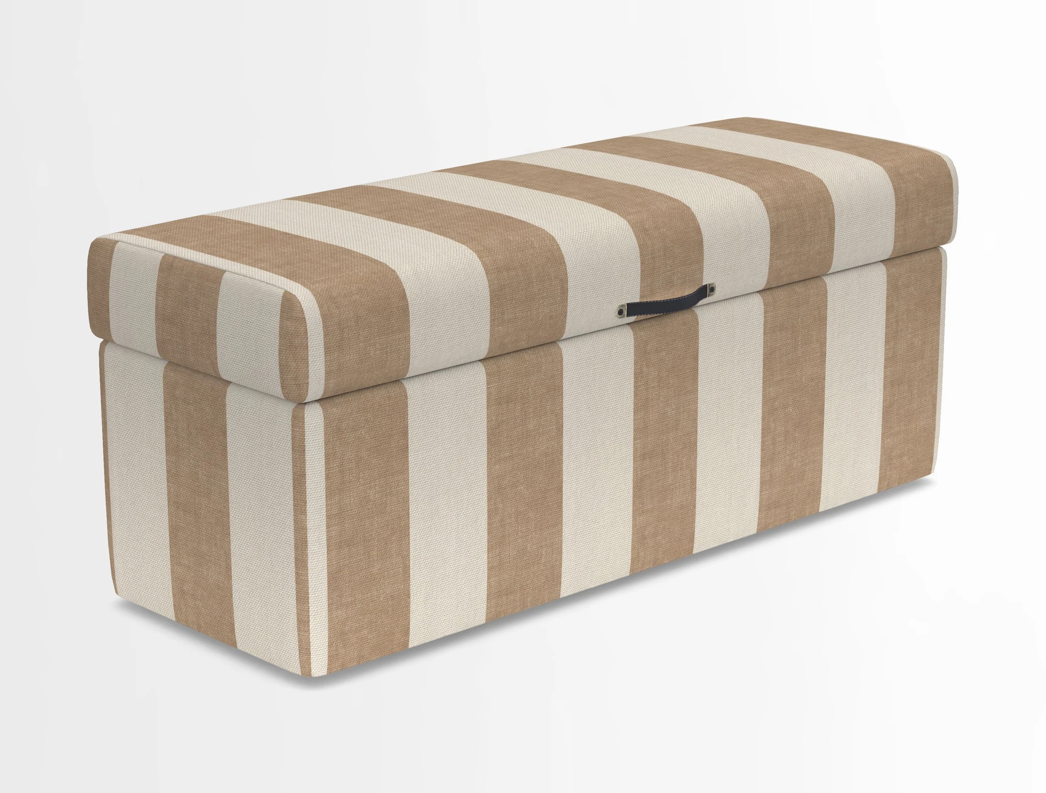 Birdham medium blanket box in Spill Resistant Gertrude Jekyll Ornamental Duck Egg and Alwinton 3 seater sofa in Spill Resistant Sussex Stripe Mocha