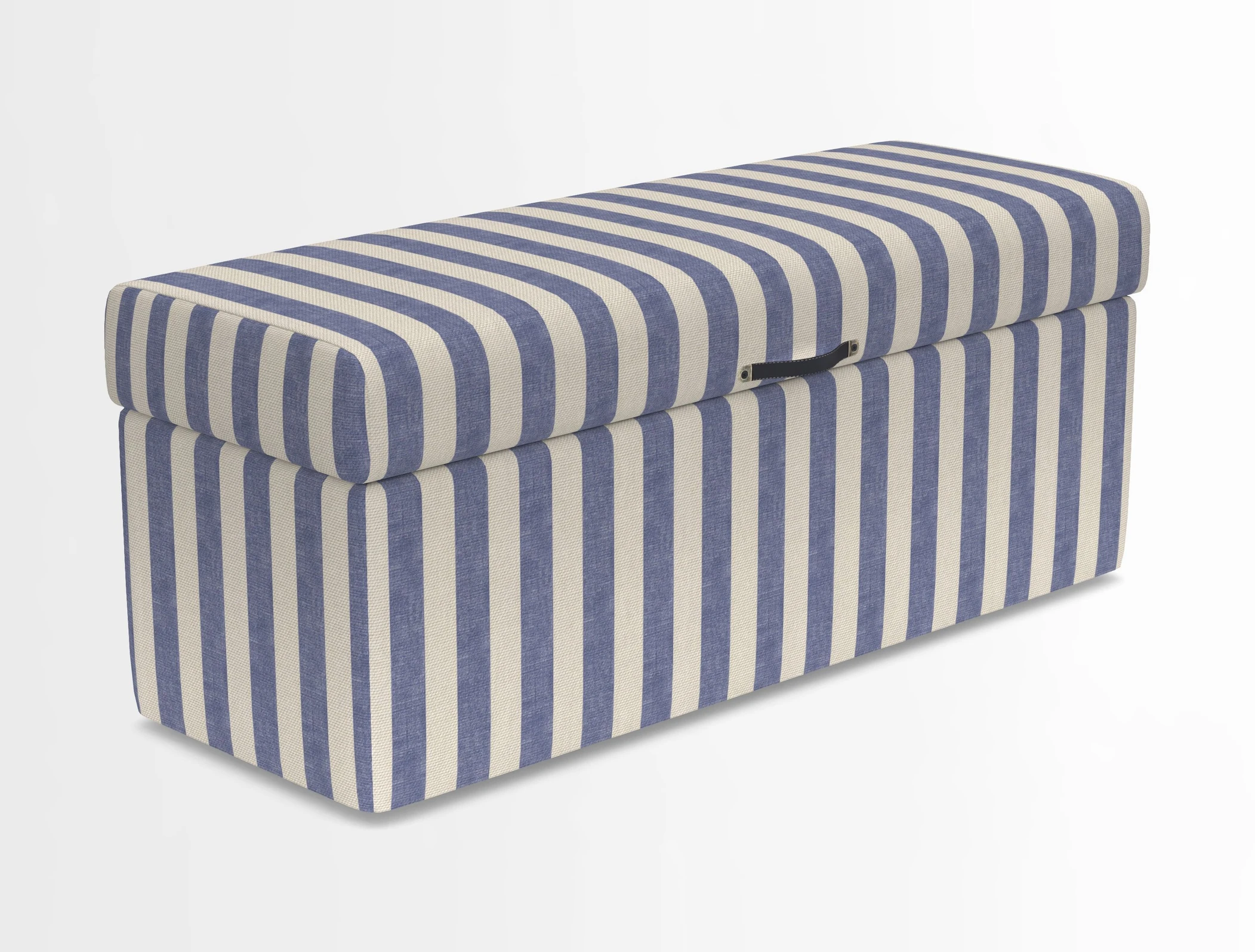 Birdham medium blanket box in Spill Resistant Gertrude Jekyll Ornamental Duck Egg and Alwinton 3 seater sofa in Spill Resistant Sussex Stripe Mocha