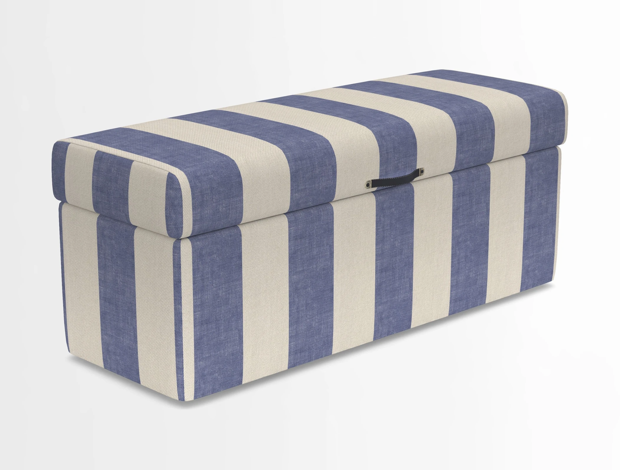 Birdham medium blanket box in Spill Resistant Gertrude Jekyll Ornamental Duck Egg and Alwinton 3 seater sofa in Spill Resistant Sussex Stripe Mocha