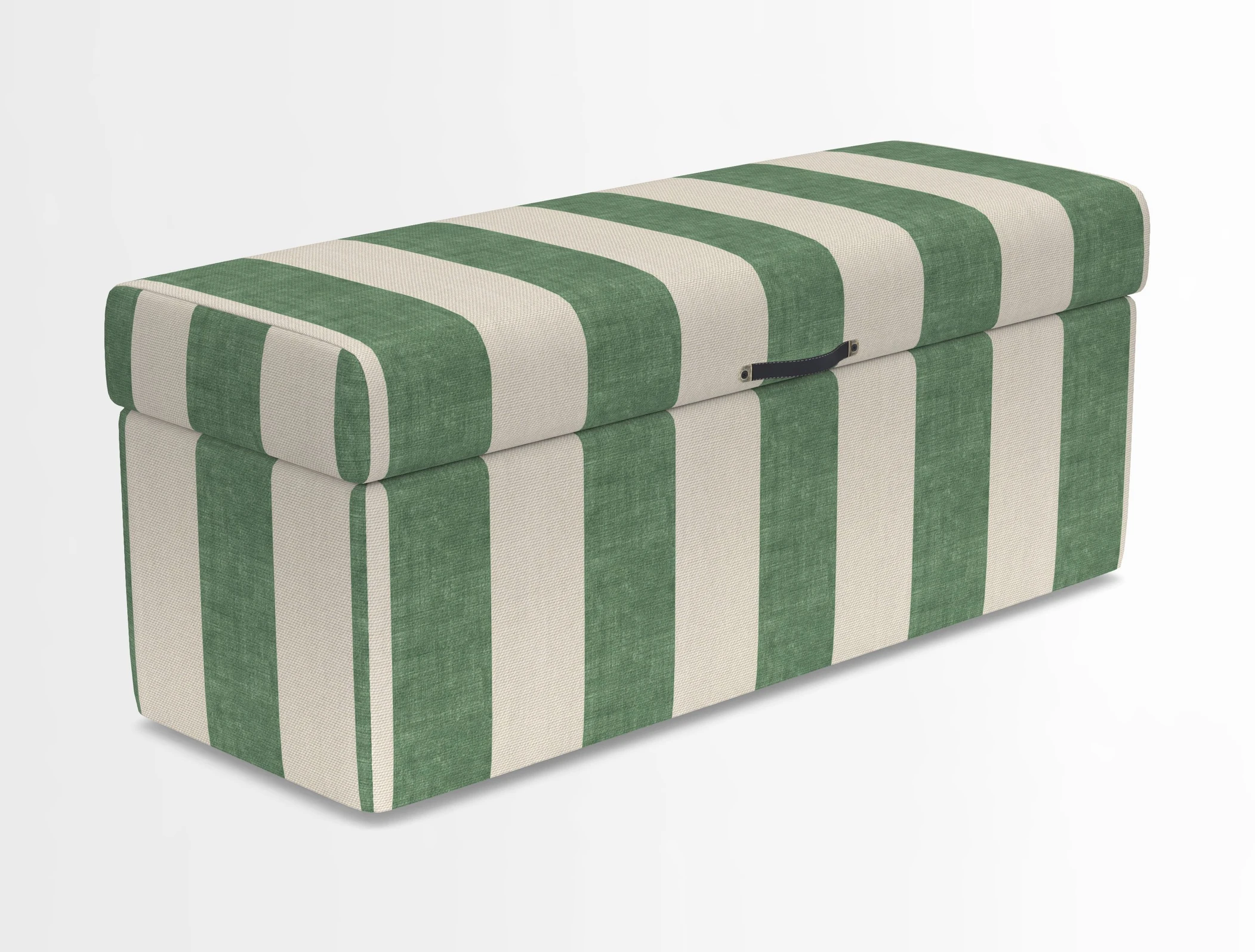 Birdham medium blanket box in Spill Resistant Gertrude Jekyll Ornamental Duck Egg and Alwinton 3 seater sofa in Spill Resistant Sussex Stripe Mocha