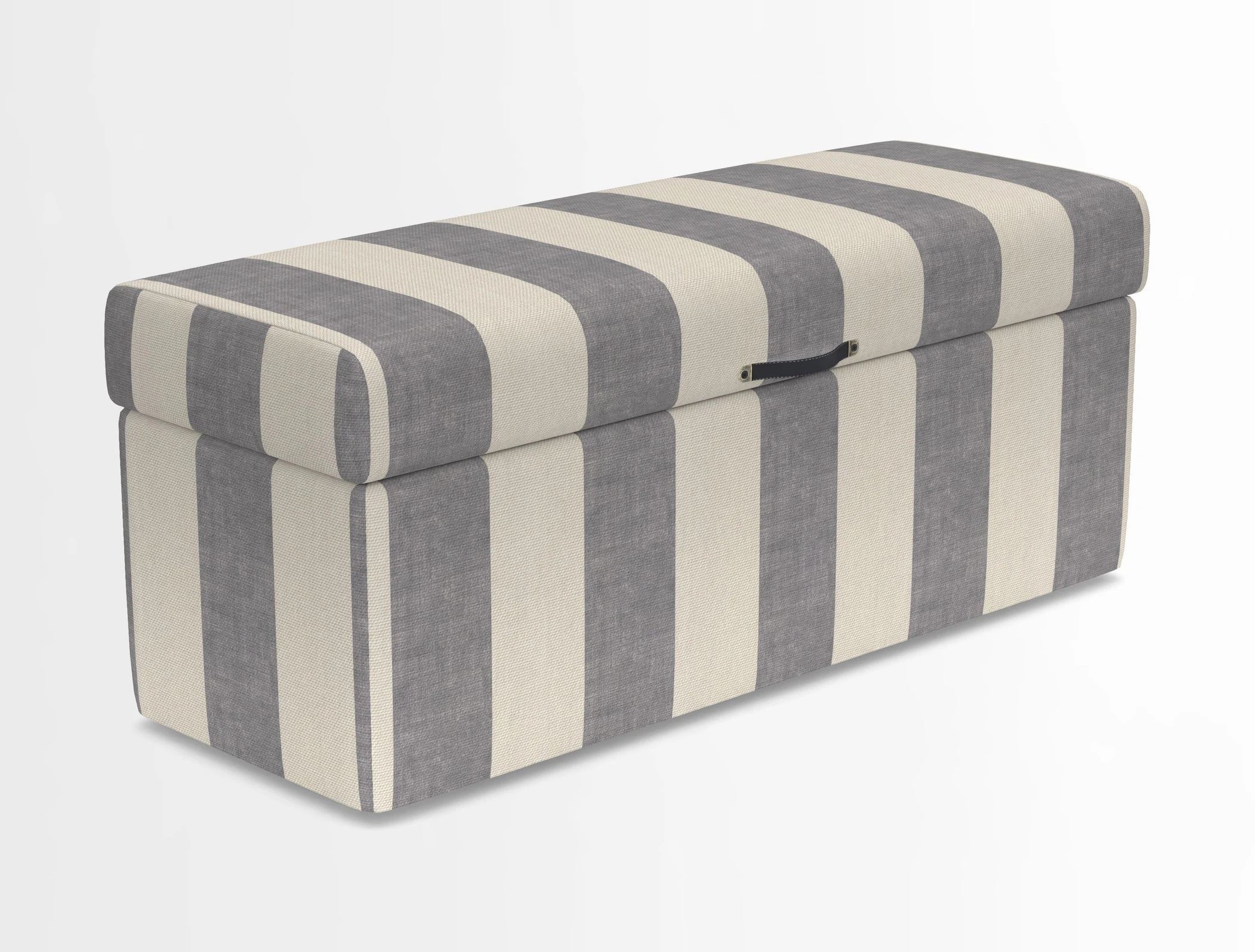 Birdham medium blanket box in Spill Resistant Gertrude Jekyll Ornamental Duck Egg and Alwinton 3 seater sofa in Spill Resistant Sussex Stripe Mocha
