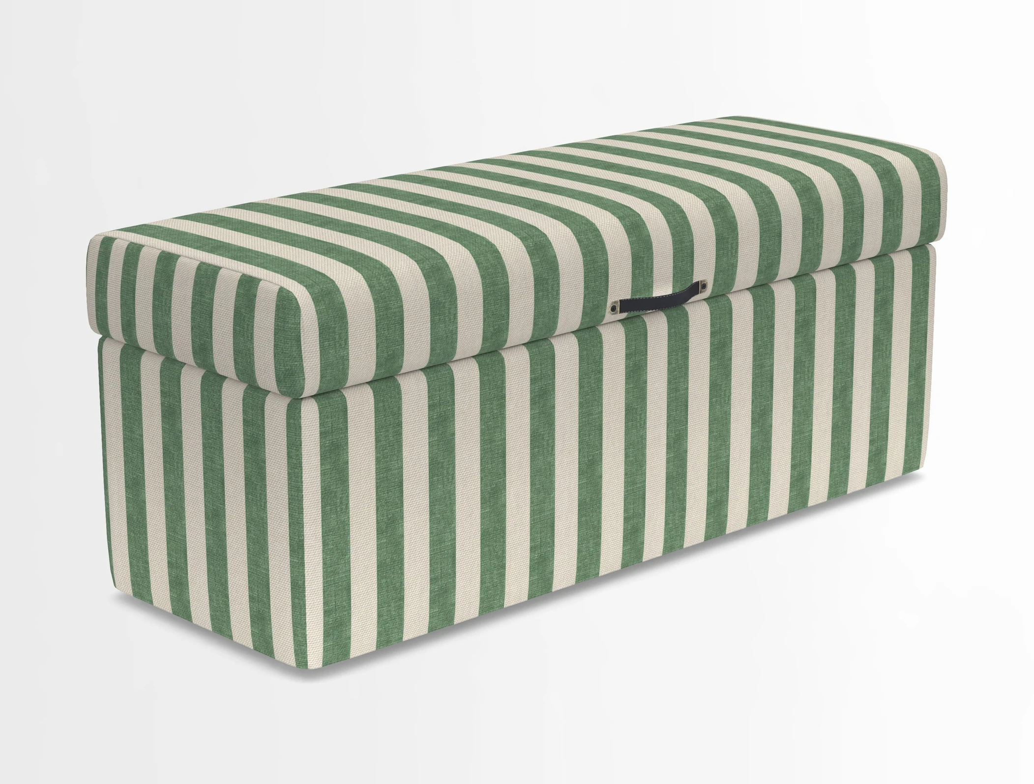 Birdham medium blanket box in Spill Resistant Gertrude Jekyll Ornamental Duck Egg and Alwinton 3 seater sofa in Spill Resistant Sussex Stripe Mocha