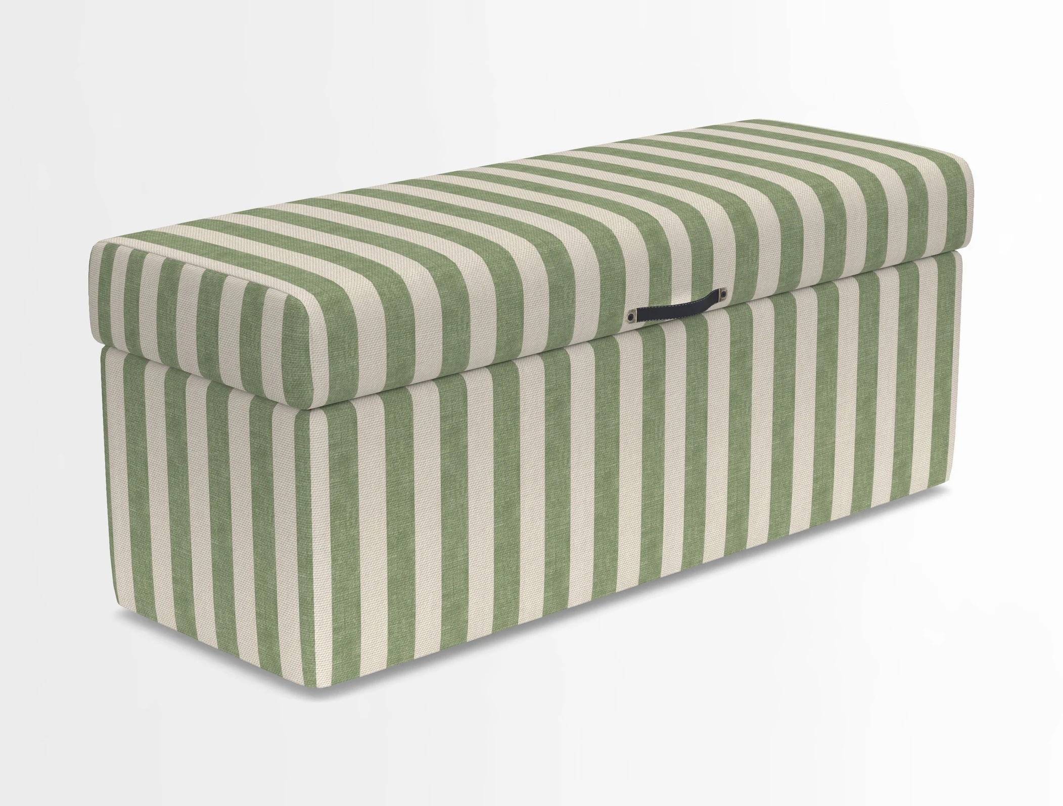 Birdham medium blanket box in Spill Resistant Gertrude Jekyll Ornamental Duck Egg and Alwinton 3 seater sofa in Spill Resistant Sussex Stripe Mocha