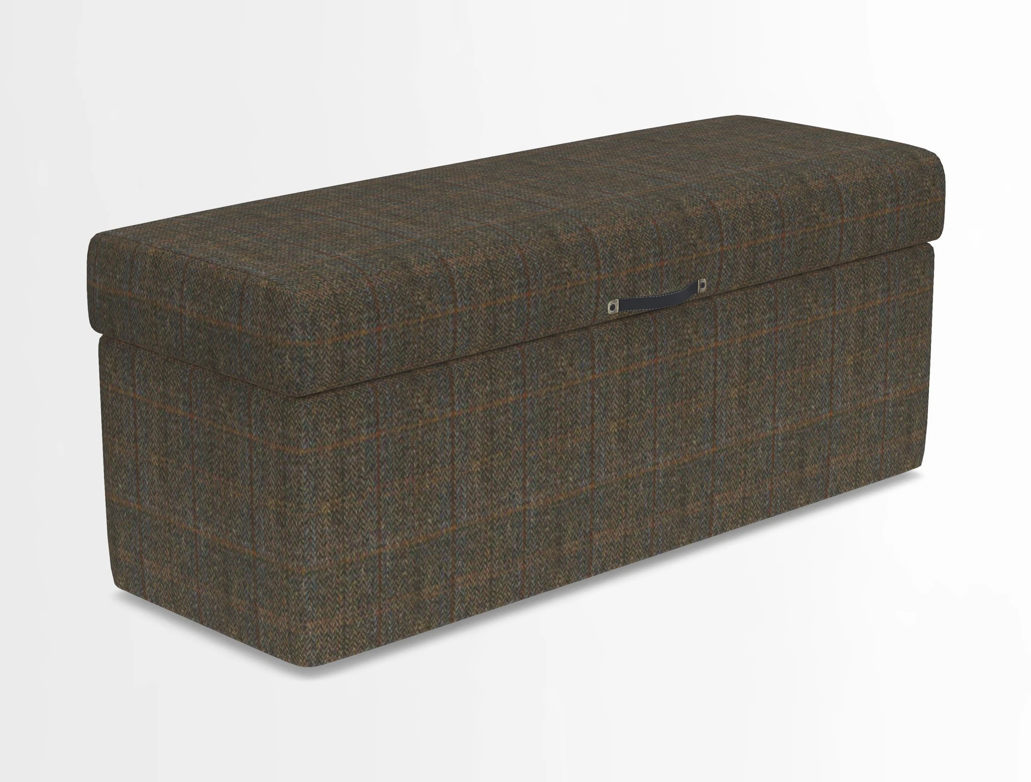 Birdham medium blanket box in Spill Resistant Gertrude Jekyll Ornamental Duck Egg and Alwinton 3 seater sofa in Spill Resistant Sussex Stripe Mocha
