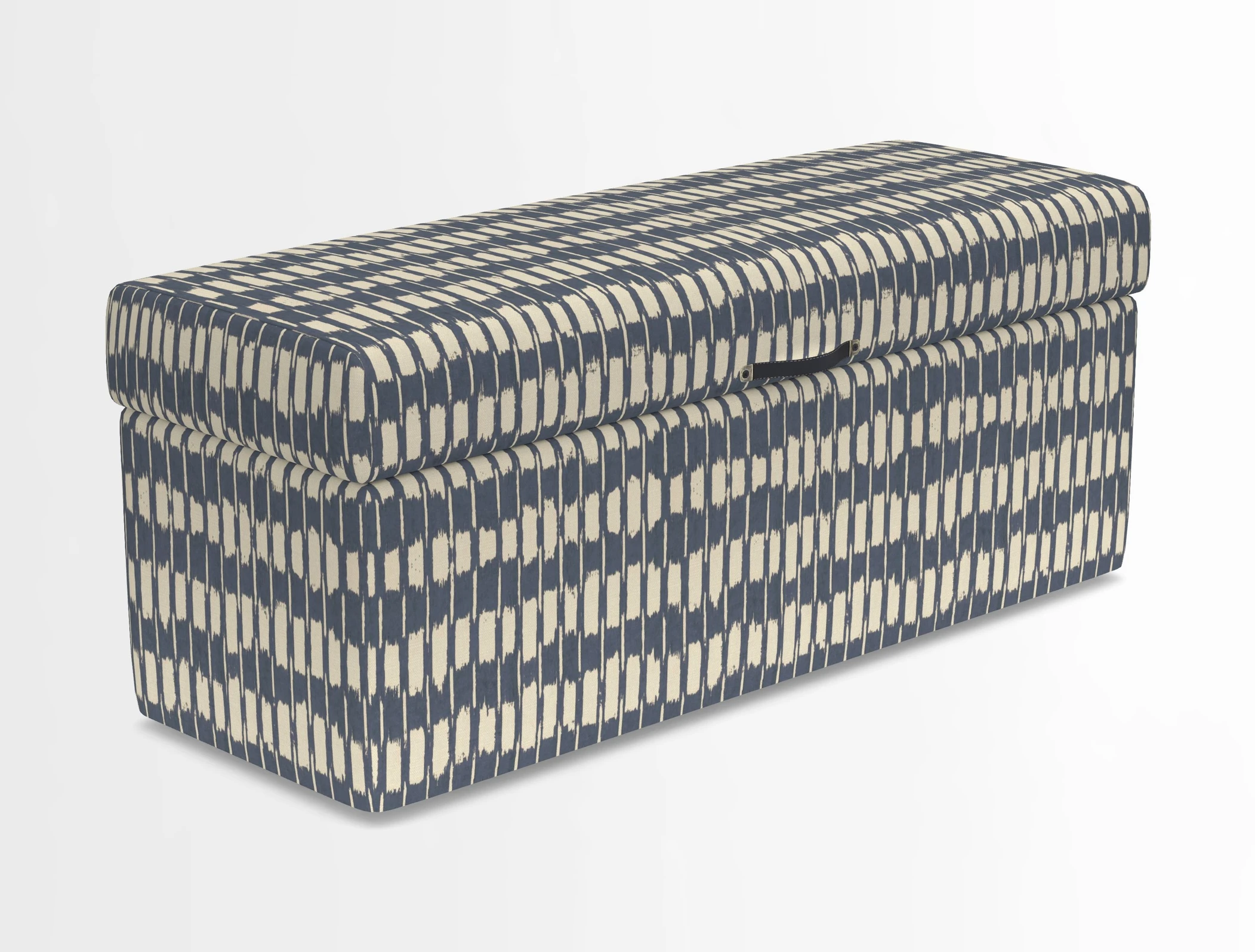 Birdham medium blanket box in Spill Resistant Gertrude Jekyll Ornamental Duck Egg and Alwinton 3 seater sofa in Spill Resistant Sussex Stripe Mocha