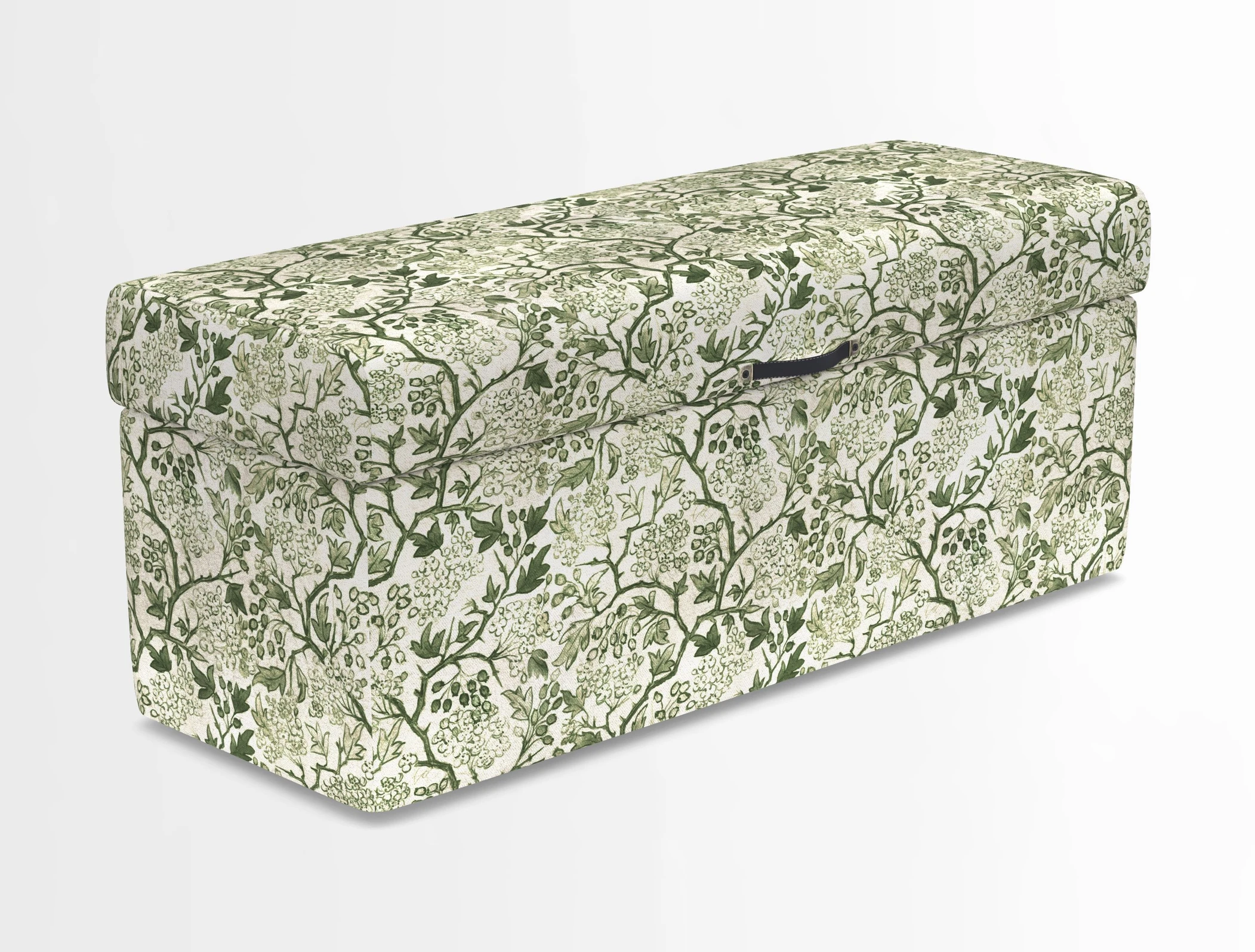 Birdham medium blanket box in Spill Resistant Gertrude Jekyll Ornamental Duck Egg and Alwinton 3 seater sofa in Spill Resistant Sussex Stripe Mocha