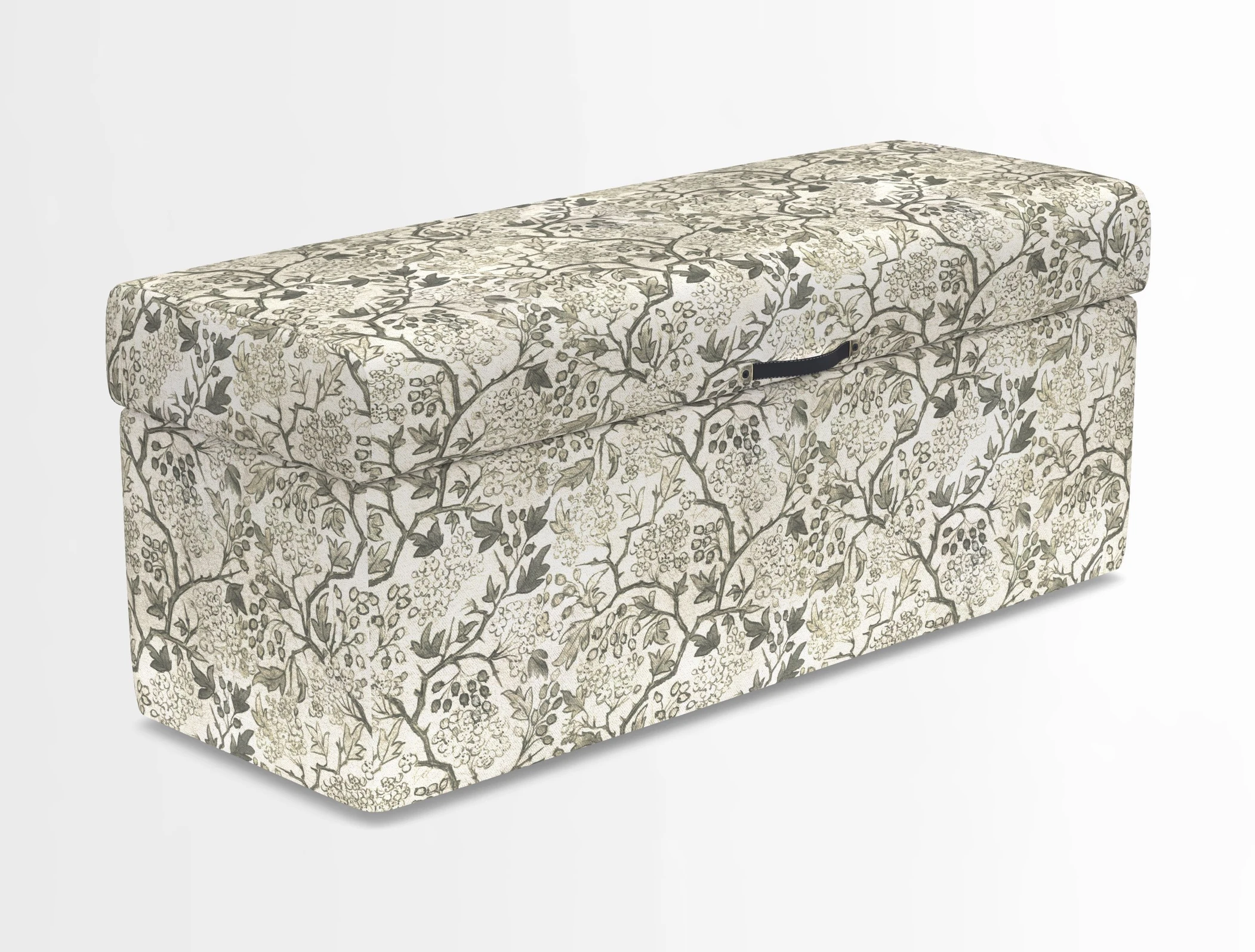 Birdham medium blanket box in Spill Resistant Gertrude Jekyll Ornamental Duck Egg and Alwinton 3 seater sofa in Spill Resistant Sussex Stripe Mocha