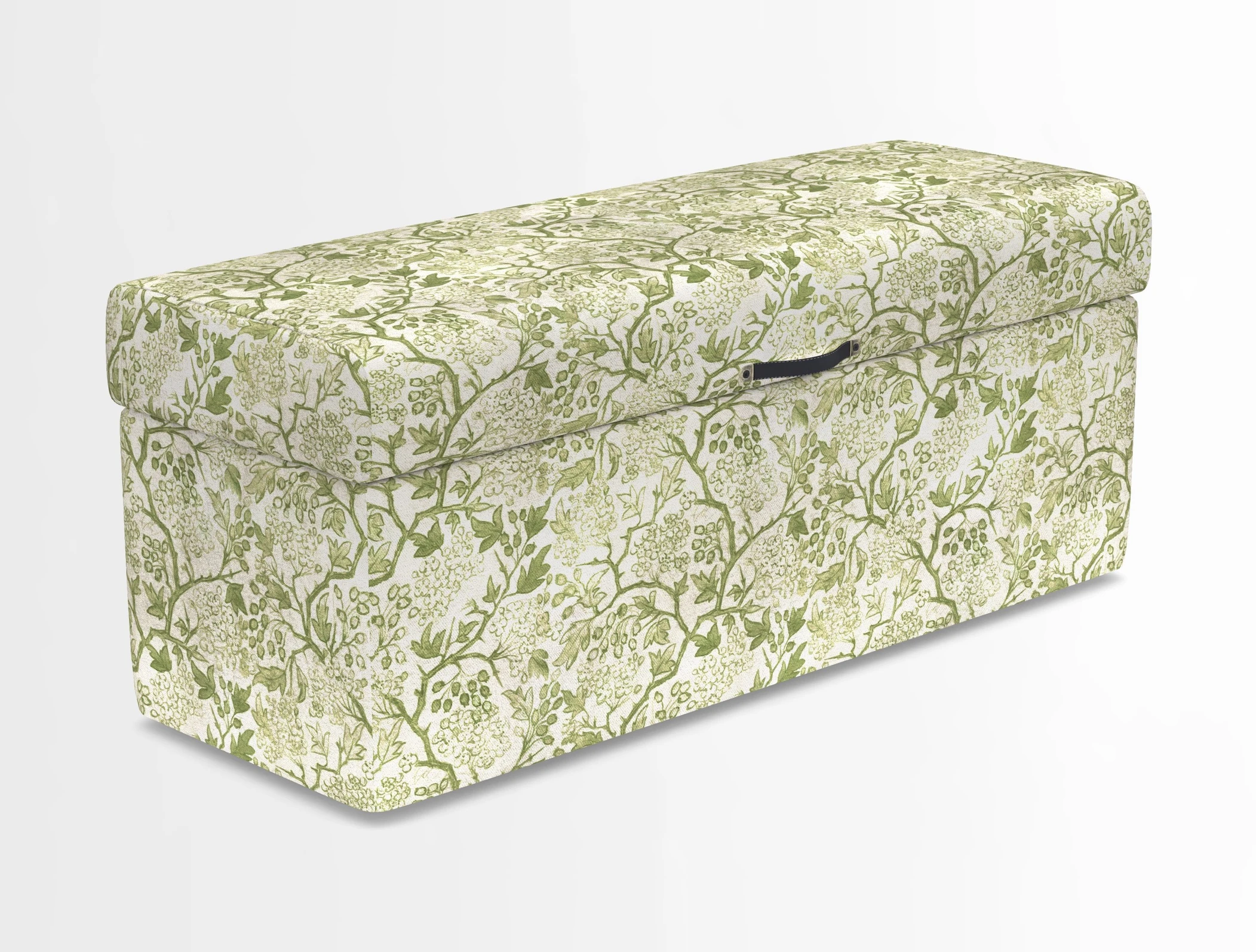 Birdham medium blanket box in Spill Resistant Gertrude Jekyll Ornamental Duck Egg and Alwinton 3 seater sofa in Spill Resistant Sussex Stripe Mocha