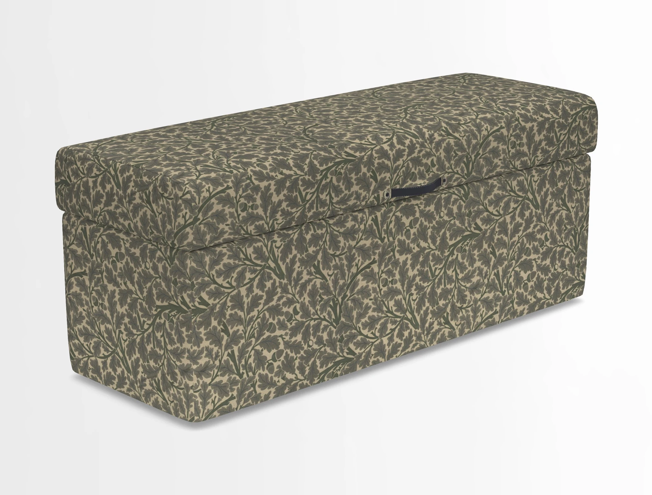 Birdham medium blanket box in Spill Resistant Gertrude Jekyll Ornamental Duck Egg and Alwinton 3 seater sofa in Spill Resistant Sussex Stripe Mocha