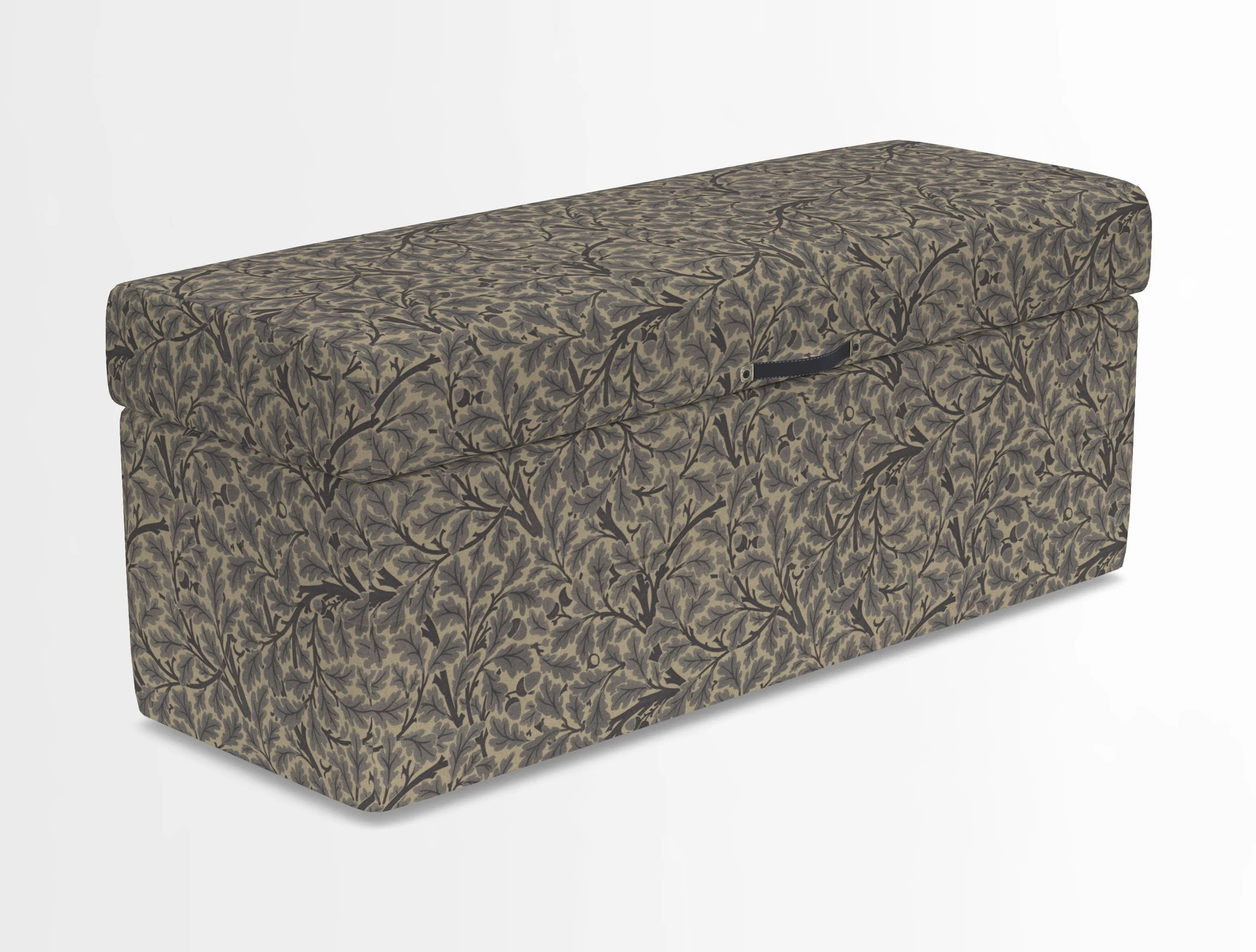 Birdham medium blanket box in Spill Resistant Gertrude Jekyll Ornamental Duck Egg and Alwinton 3 seater sofa in Spill Resistant Sussex Stripe Mocha