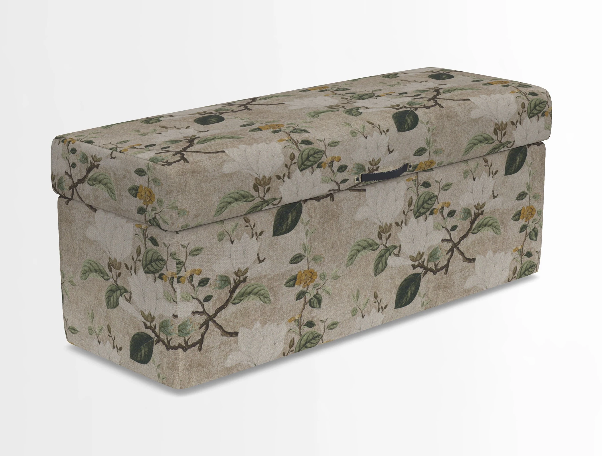Birdham medium blanket box in Spill Resistant Gertrude Jekyll Ornamental Duck Egg and Alwinton 3 seater sofa in Spill Resistant Sussex Stripe Mocha