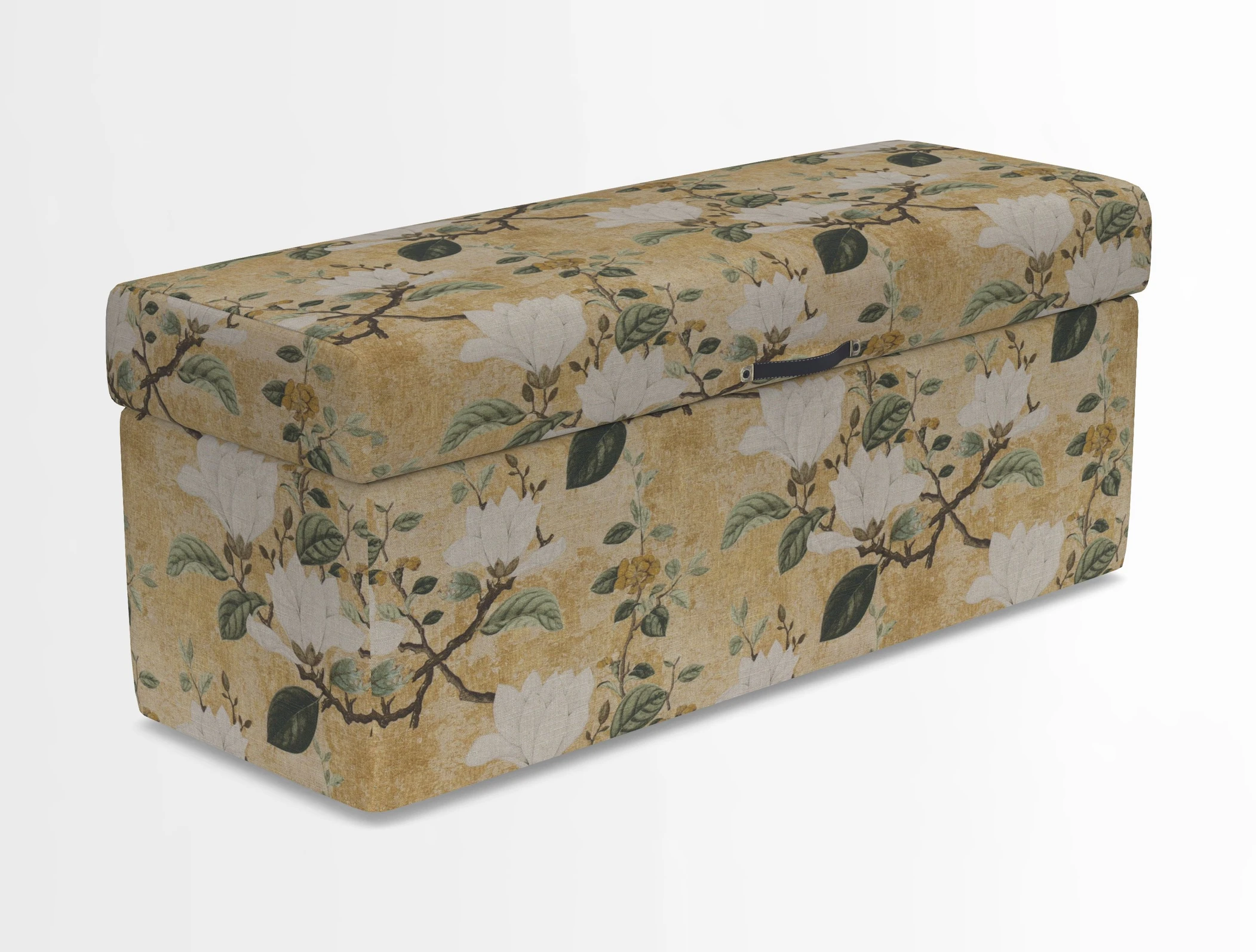 Birdham medium blanket box in Spill Resistant Gertrude Jekyll Ornamental Duck Egg and Alwinton 3 seater sofa in Spill Resistant Sussex Stripe Mocha