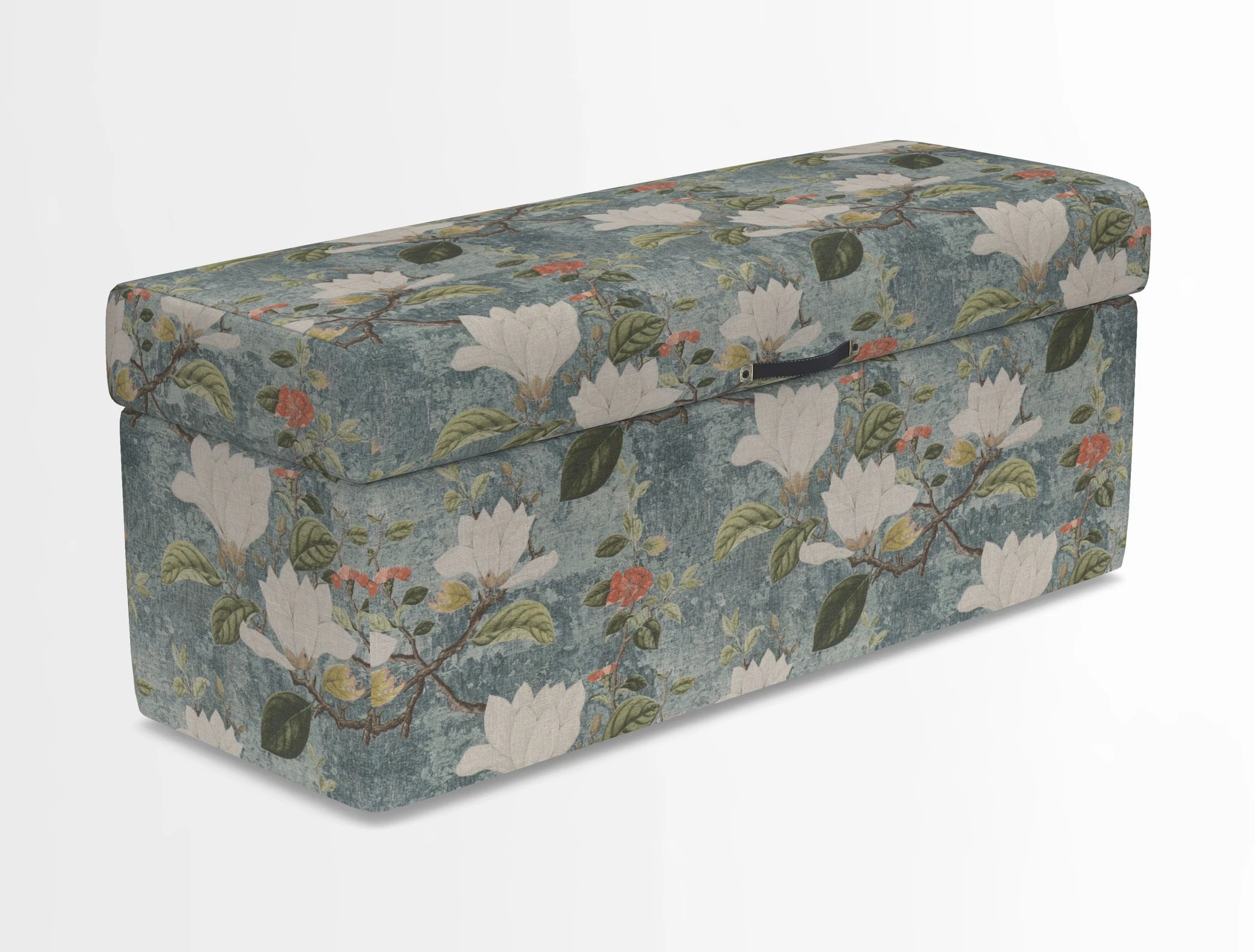Birdham medium blanket box in Spill Resistant Gertrude Jekyll Ornamental Duck Egg and Alwinton 3 seater sofa in Spill Resistant Sussex Stripe Mocha