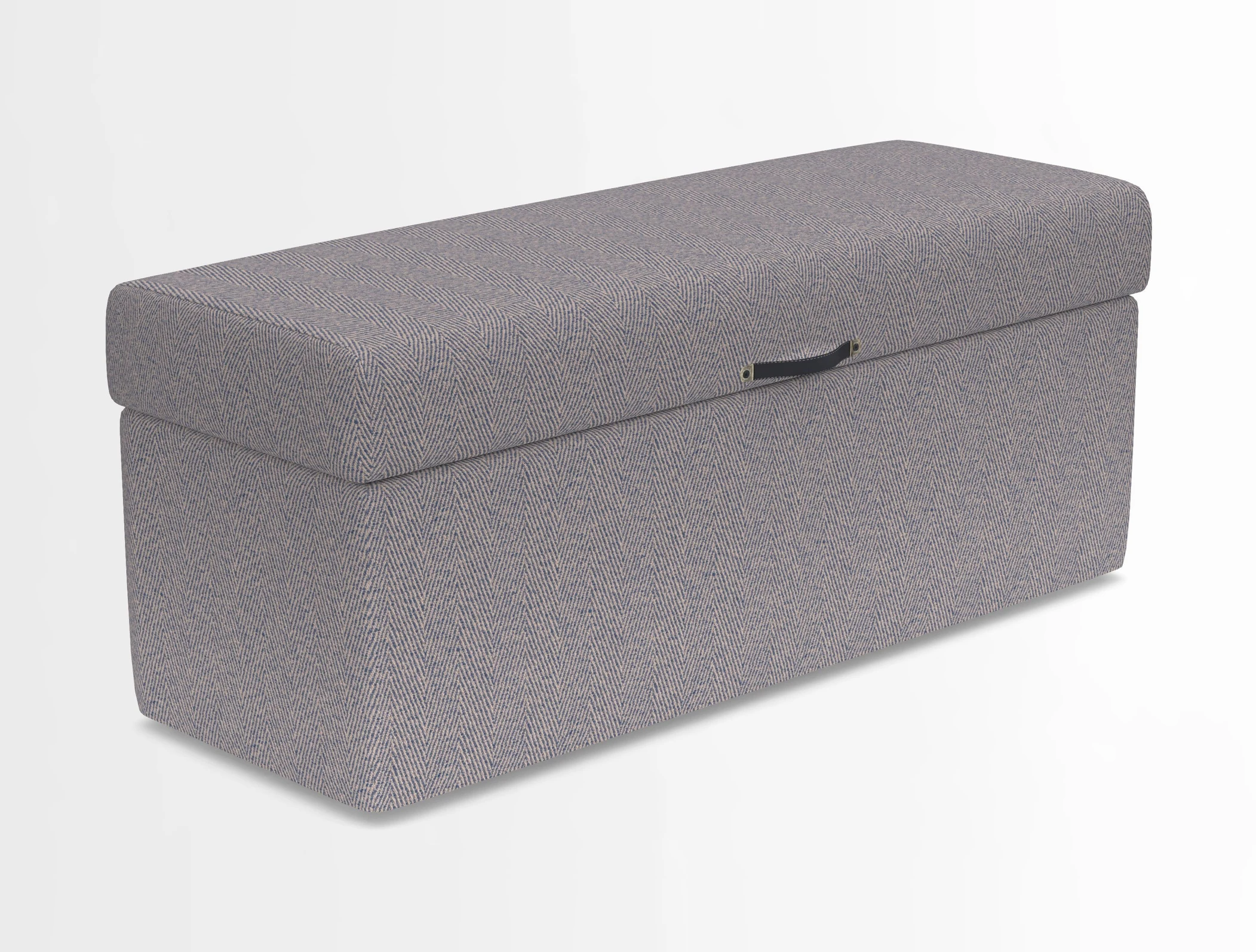 Birdham medium blanket box in Spill Resistant Gertrude Jekyll Ornamental Duck Egg and Alwinton 3 seater sofa in Spill Resistant Sussex Stripe Mocha
