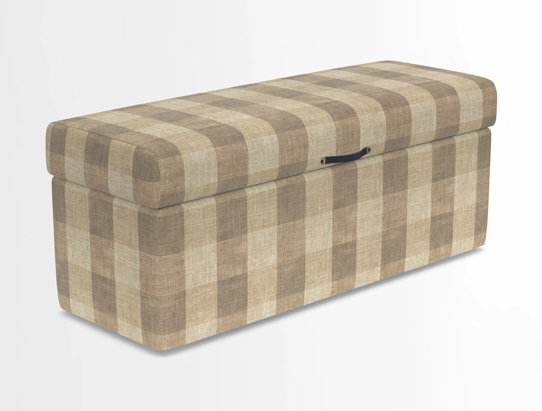 Birdham medium blanket box in Spill Resistant Gertrude Jekyll Ornamental Duck Egg and Alwinton 3 seater sofa in Spill Resistant Sussex Stripe Mocha