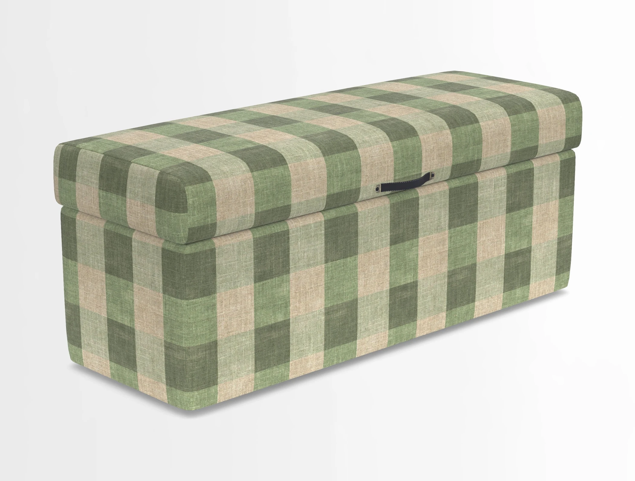 Birdham medium blanket box in Spill Resistant Gertrude Jekyll Ornamental Duck Egg and Alwinton 3 seater sofa in Spill Resistant Sussex Stripe Mocha