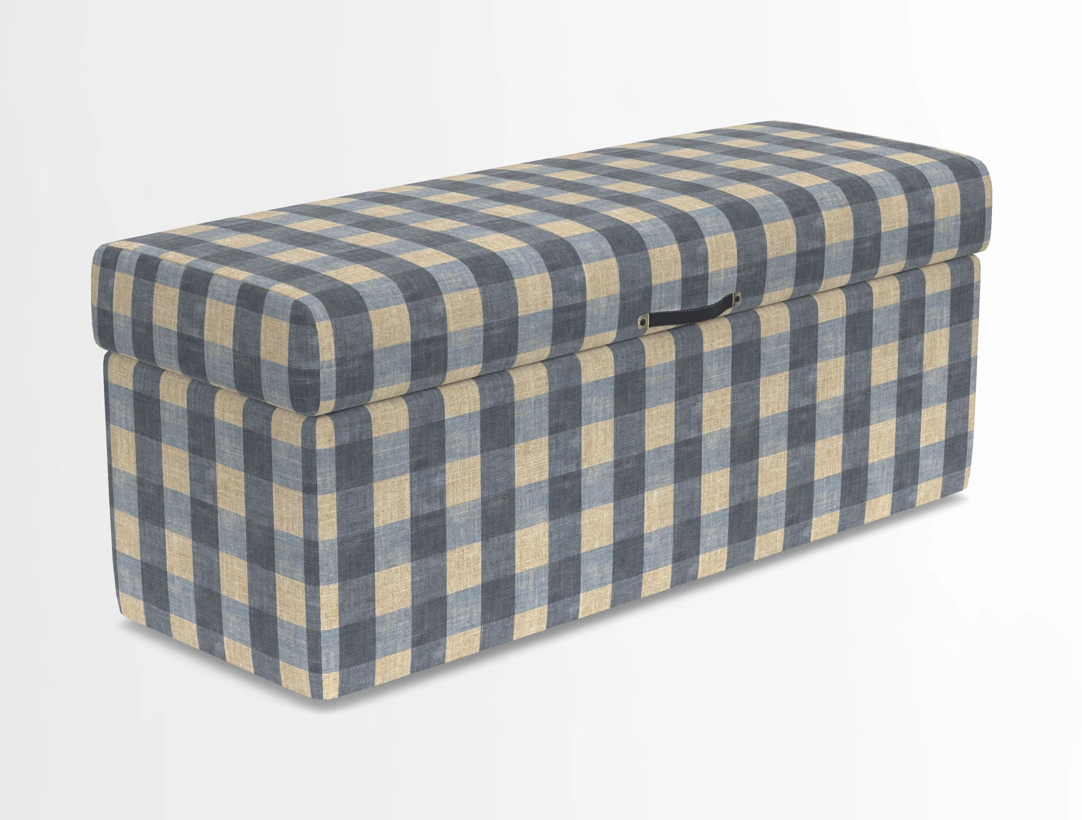 Birdham medium blanket box in Spill Resistant Gertrude Jekyll Ornamental Duck Egg and Alwinton 3 seater sofa in Spill Resistant Sussex Stripe Mocha