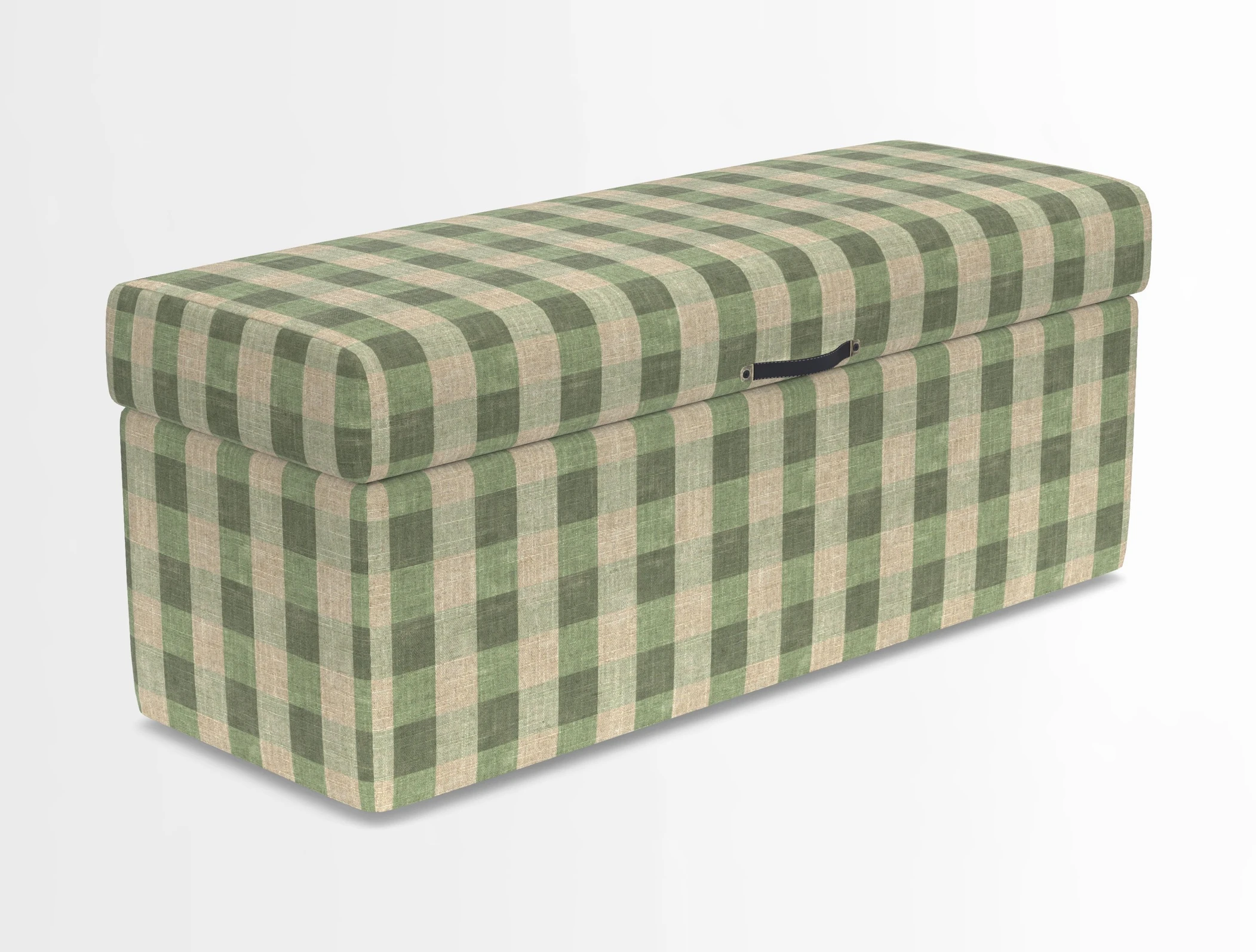 Birdham medium blanket box in Spill Resistant Gertrude Jekyll Ornamental Duck Egg and Alwinton 3 seater sofa in Spill Resistant Sussex Stripe Mocha