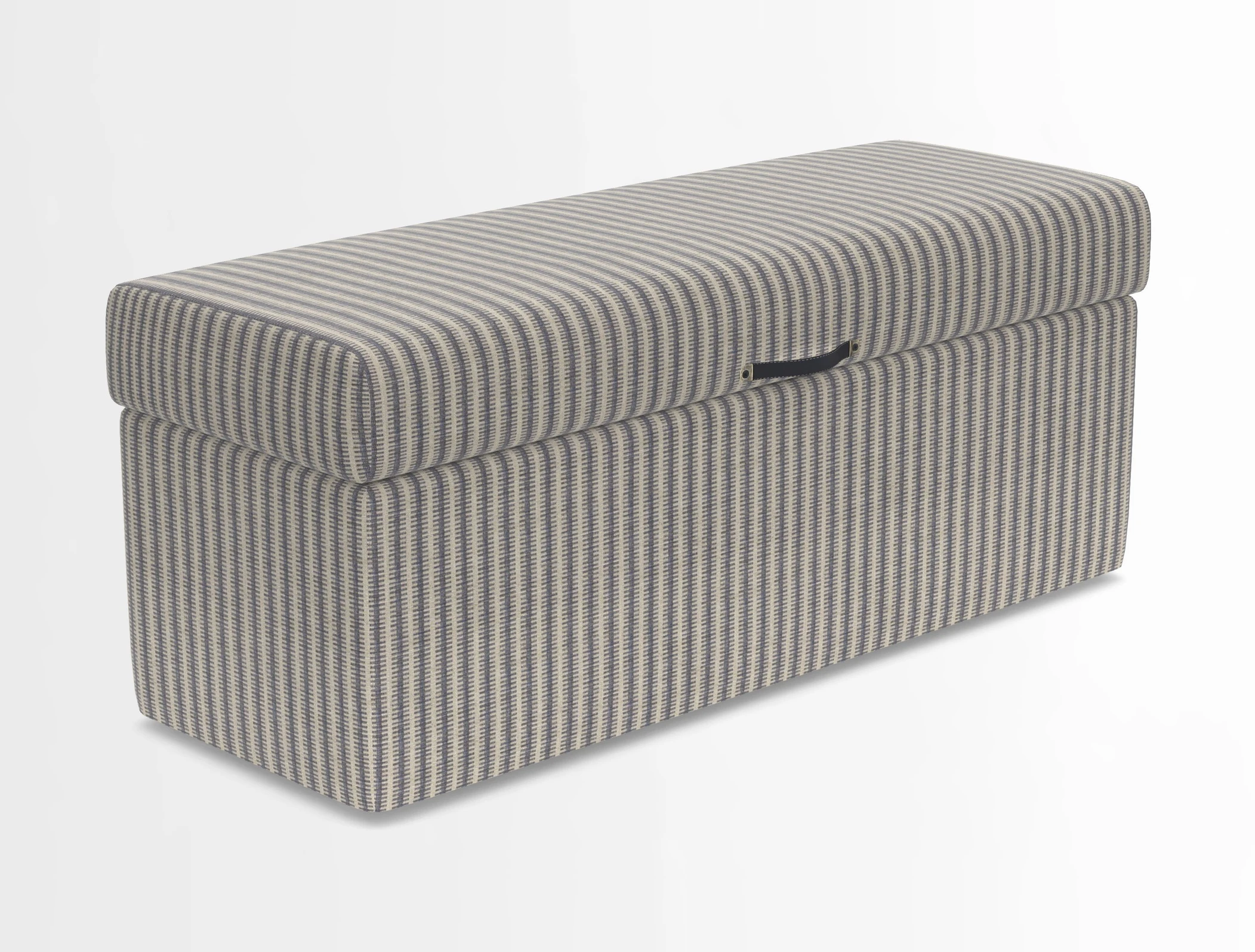 Birdham medium blanket box in Spill Resistant Gertrude Jekyll Ornamental Duck Egg and Alwinton 3 seater sofa in Spill Resistant Sussex Stripe Mocha