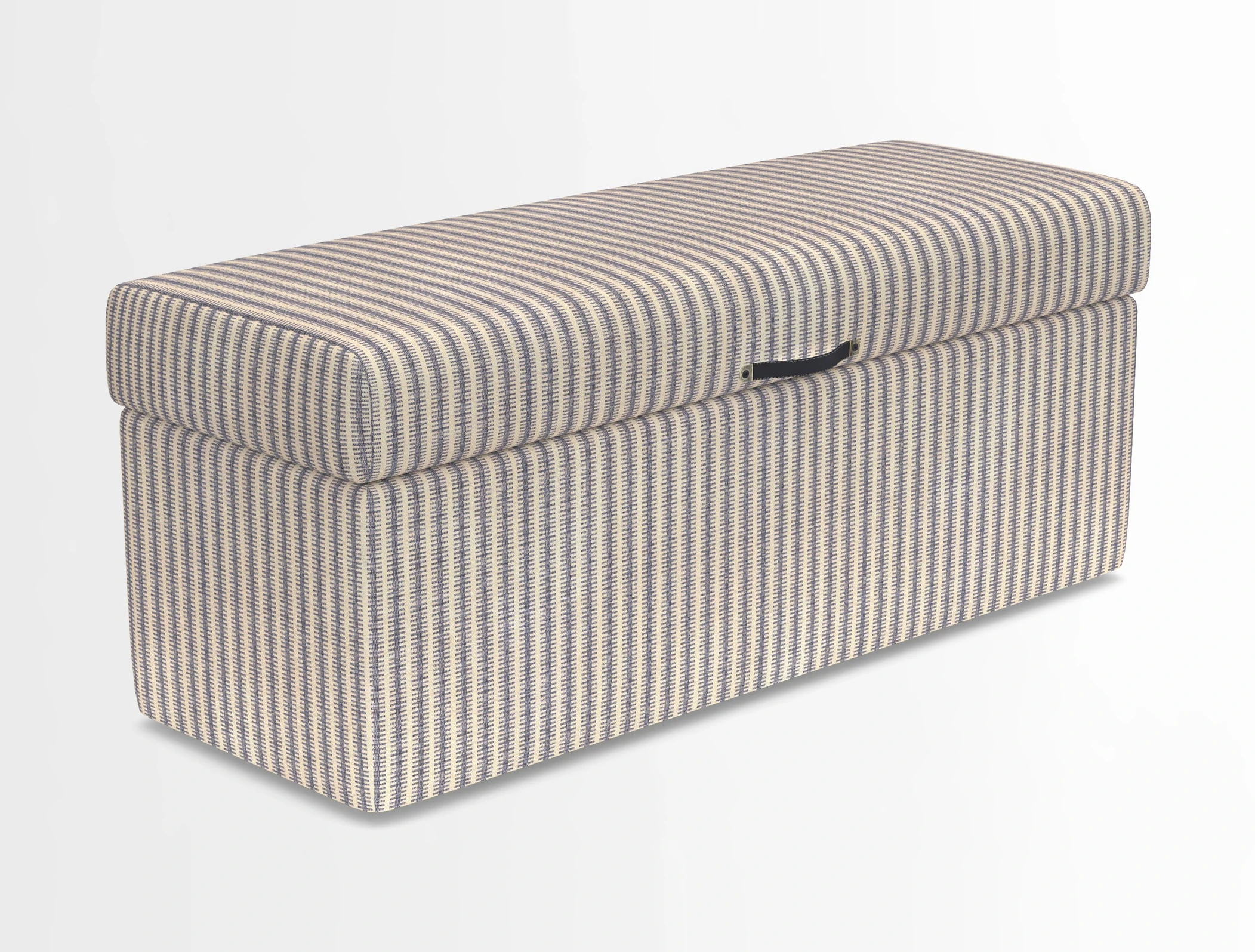 Birdham medium blanket box in Spill Resistant Gertrude Jekyll Ornamental Duck Egg and Alwinton 3 seater sofa in Spill Resistant Sussex Stripe Mocha