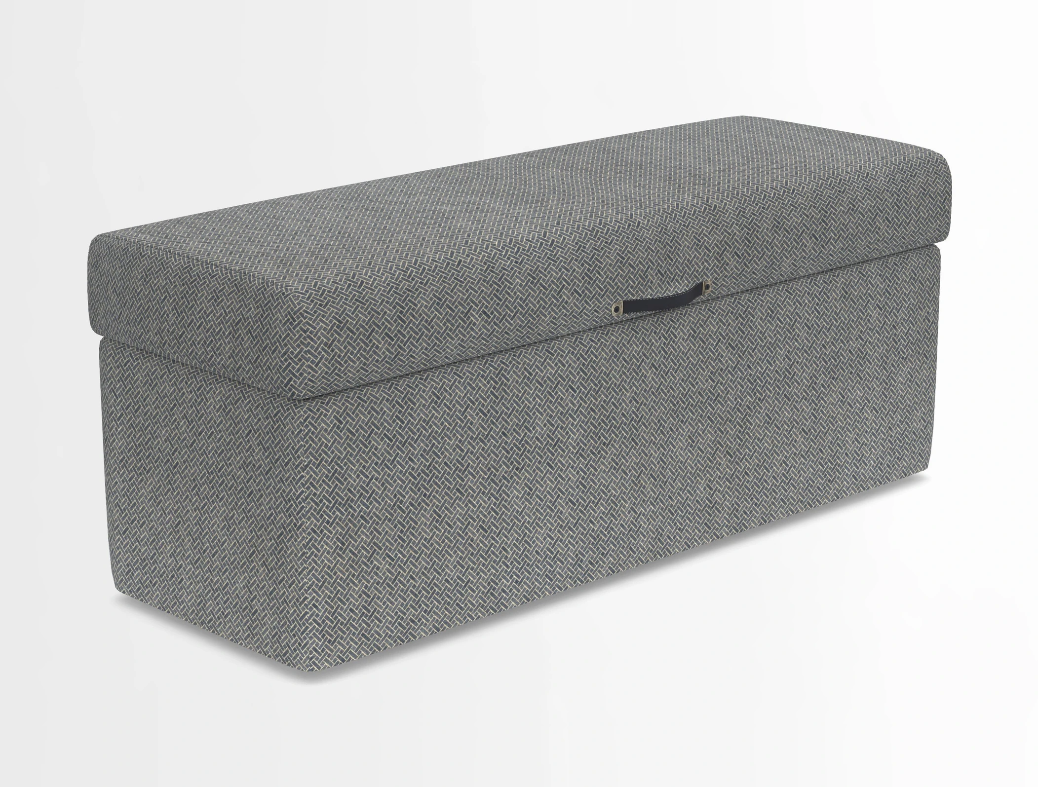 Birdham medium blanket box in Spill Resistant Gertrude Jekyll Ornamental Duck Egg and Alwinton 3 seater sofa in Spill Resistant Sussex Stripe Mocha