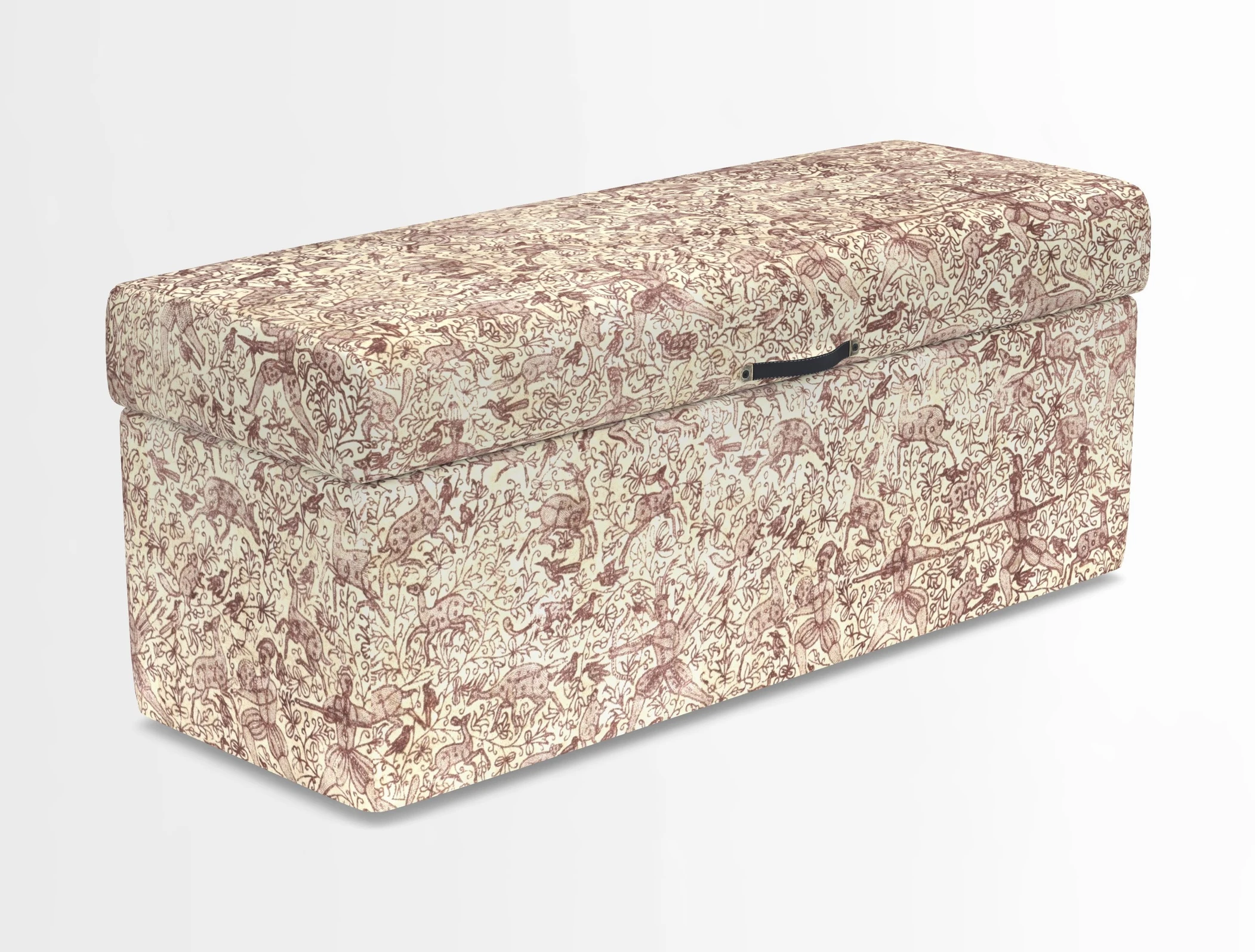 Birdham medium blanket box in Spill Resistant Gertrude Jekyll Ornamental Duck Egg and Alwinton 3 seater sofa in Spill Resistant Sussex Stripe Mocha