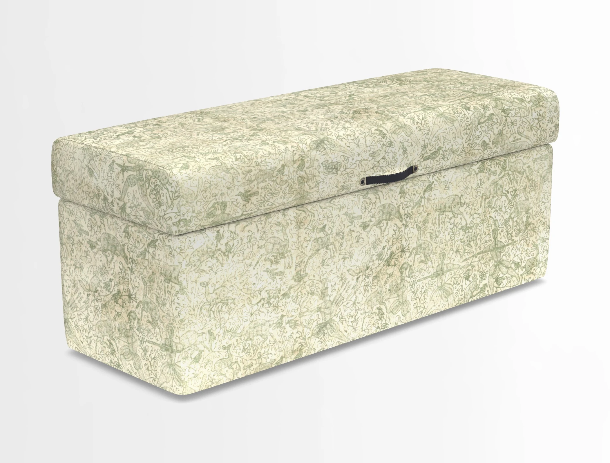 Birdham medium blanket box in Spill Resistant Gertrude Jekyll Ornamental Duck Egg and Alwinton 3 seater sofa in Spill Resistant Sussex Stripe Mocha
