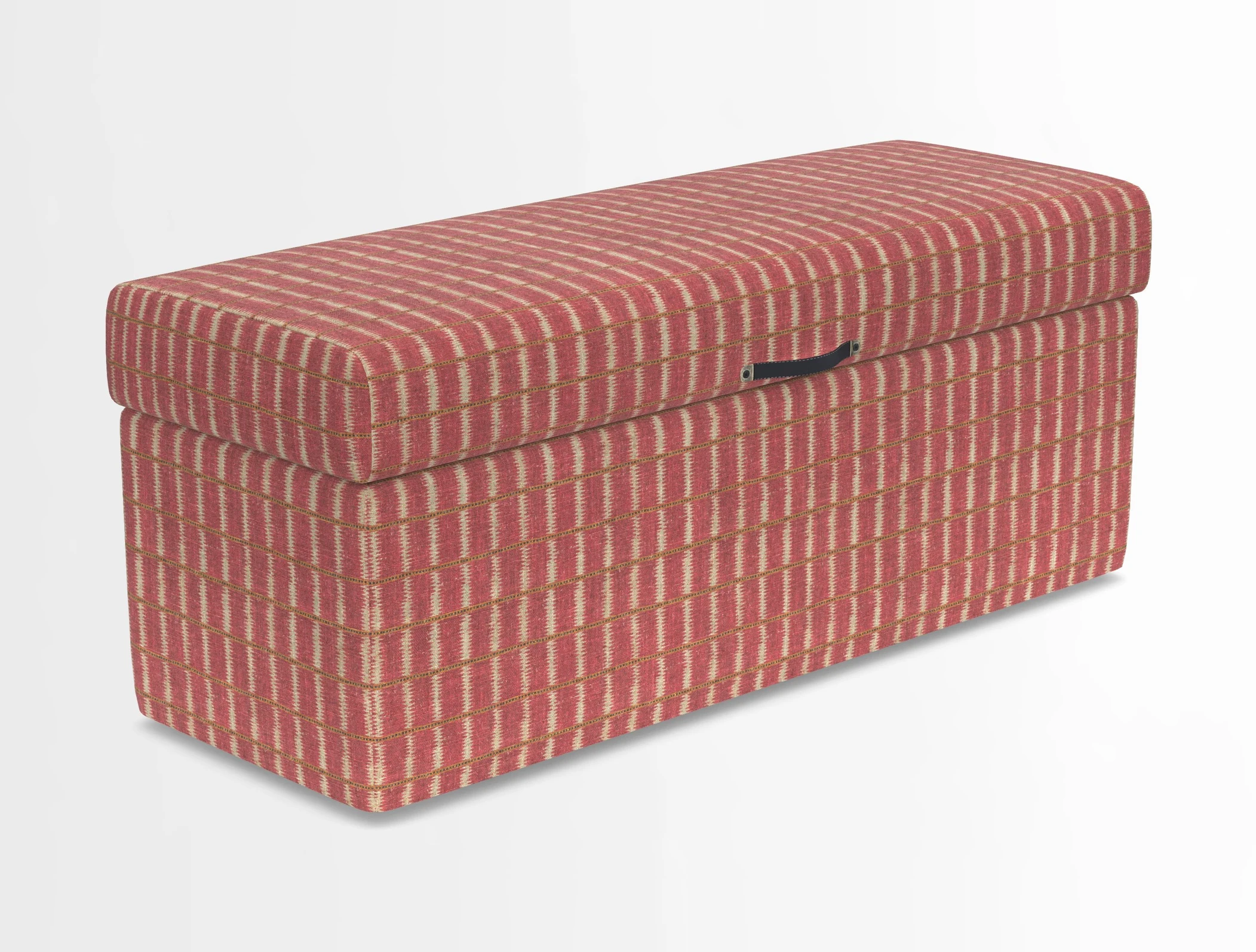 Birdham medium blanket box in Spill Resistant Gertrude Jekyll Ornamental Duck Egg and Alwinton 3 seater sofa in Spill Resistant Sussex Stripe Mocha