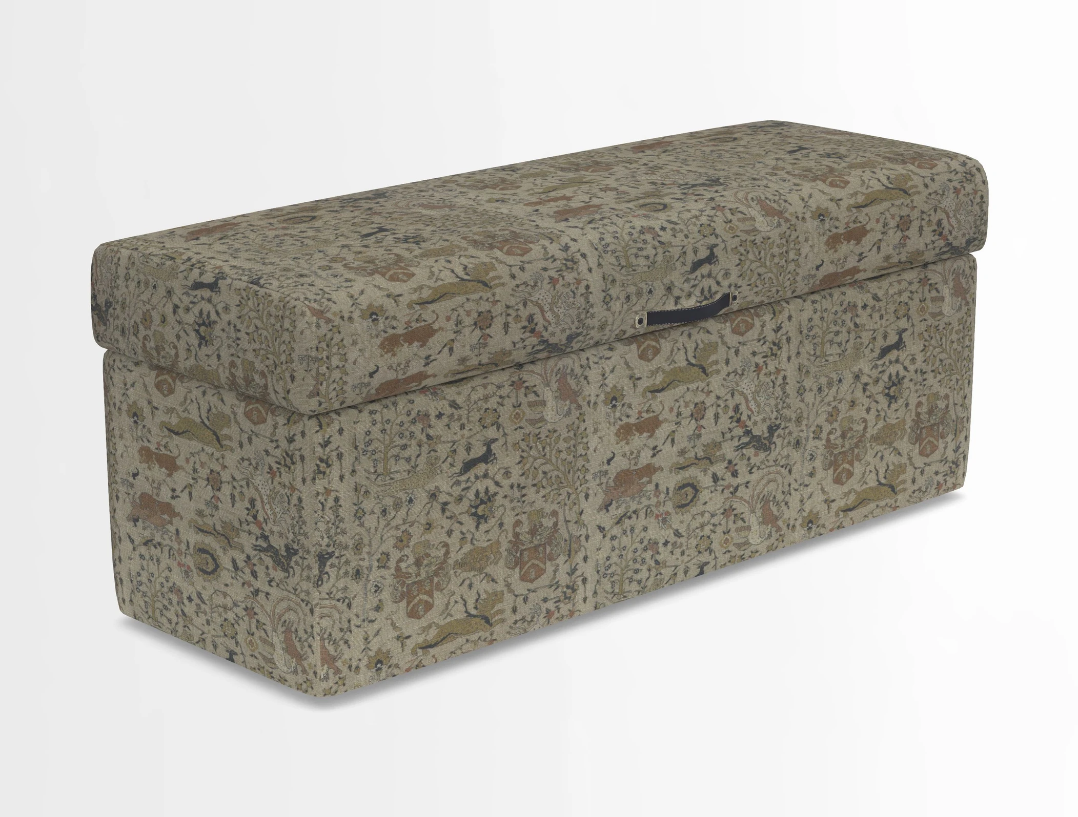Birdham medium blanket box in Spill Resistant Gertrude Jekyll Ornamental Duck Egg and Alwinton 3 seater sofa in Spill Resistant Sussex Stripe Mocha