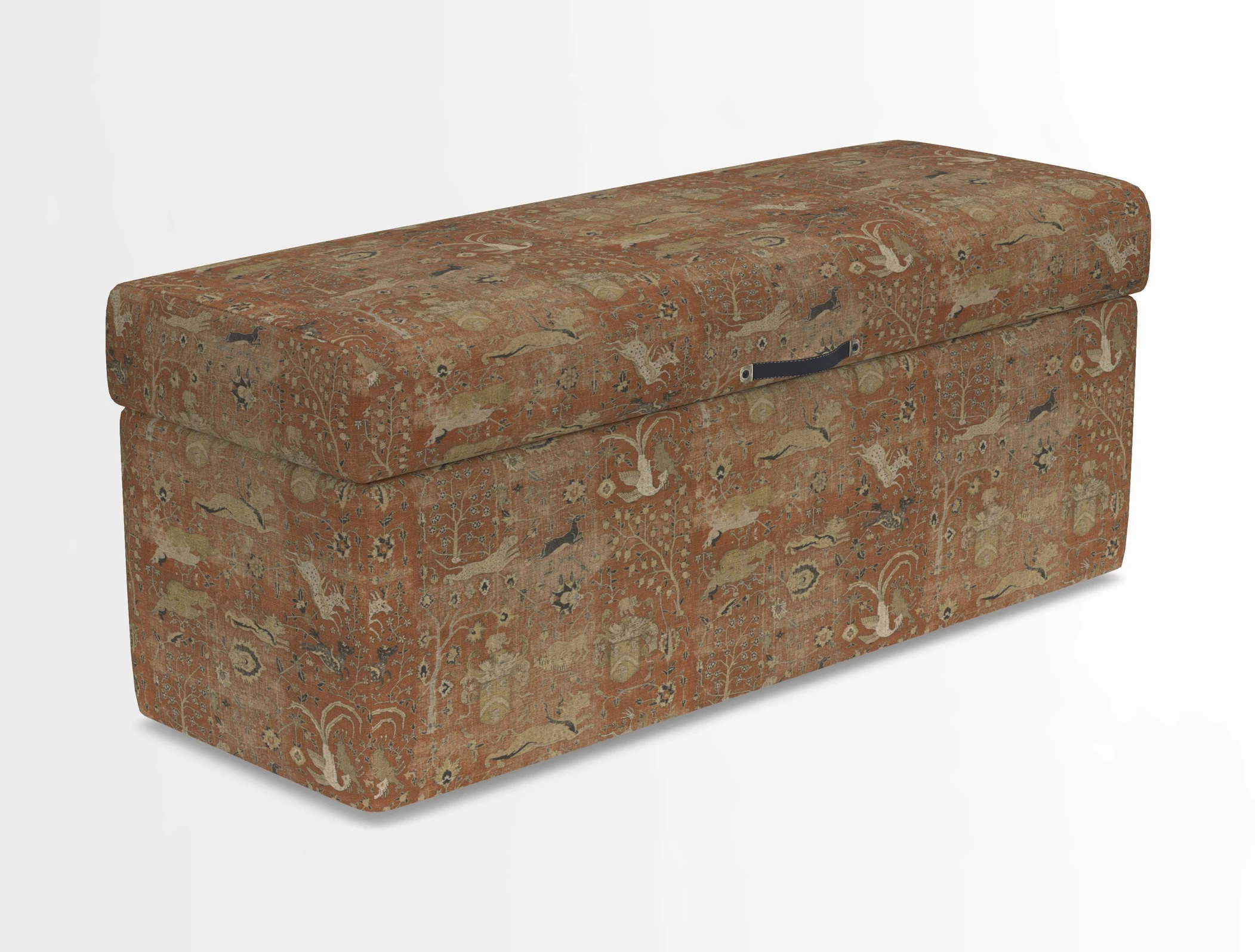 Birdham medium blanket box in Spill Resistant Gertrude Jekyll Ornamental Duck Egg and Alwinton 3 seater sofa in Spill Resistant Sussex Stripe Mocha