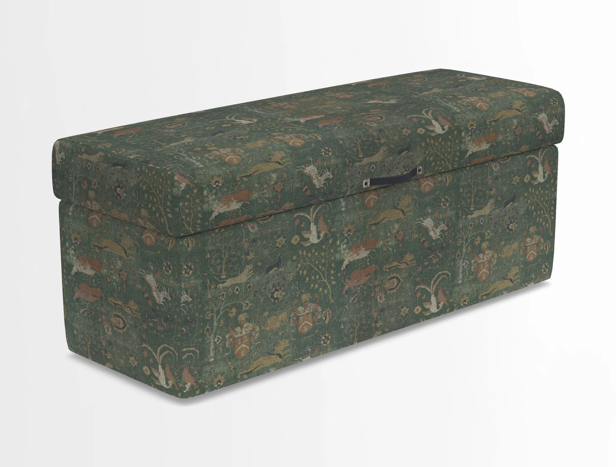 Birdham medium blanket box in Spill Resistant Gertrude Jekyll Ornamental Duck Egg and Alwinton 3 seater sofa in Spill Resistant Sussex Stripe Mocha
