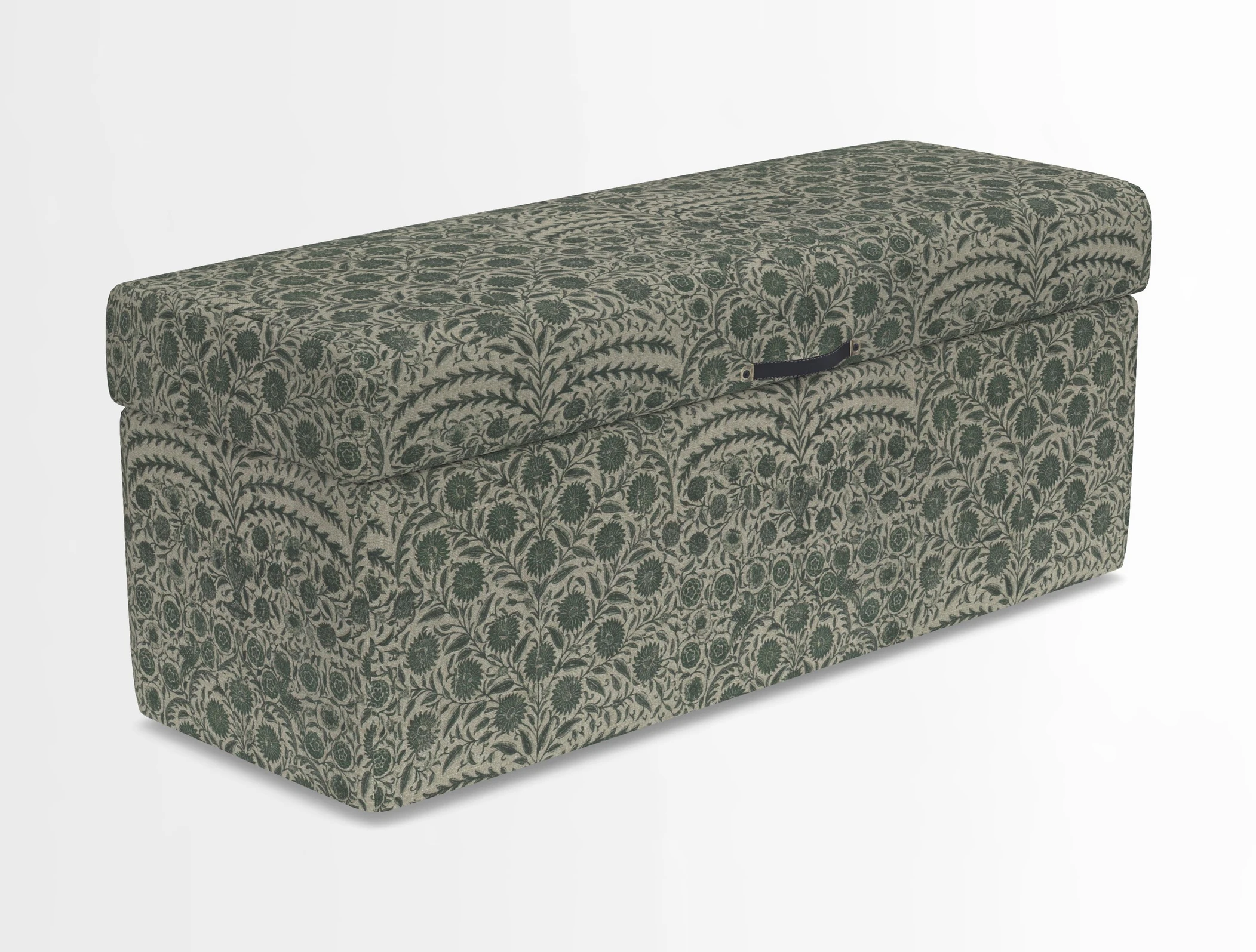 Birdham medium blanket box in Spill Resistant Gertrude Jekyll Ornamental Duck Egg and Alwinton 3 seater sofa in Spill Resistant Sussex Stripe Mocha