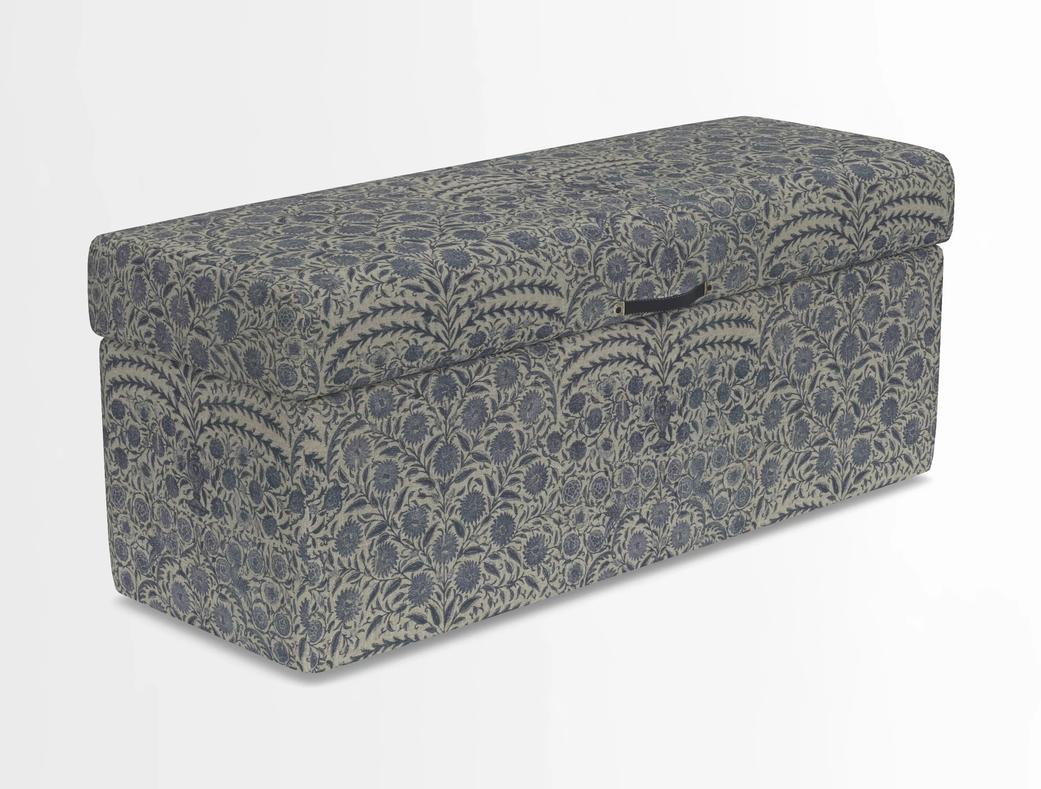 Birdham medium blanket box in Spill Resistant Gertrude Jekyll Ornamental Duck Egg and Alwinton 3 seater sofa in Spill Resistant Sussex Stripe Mocha