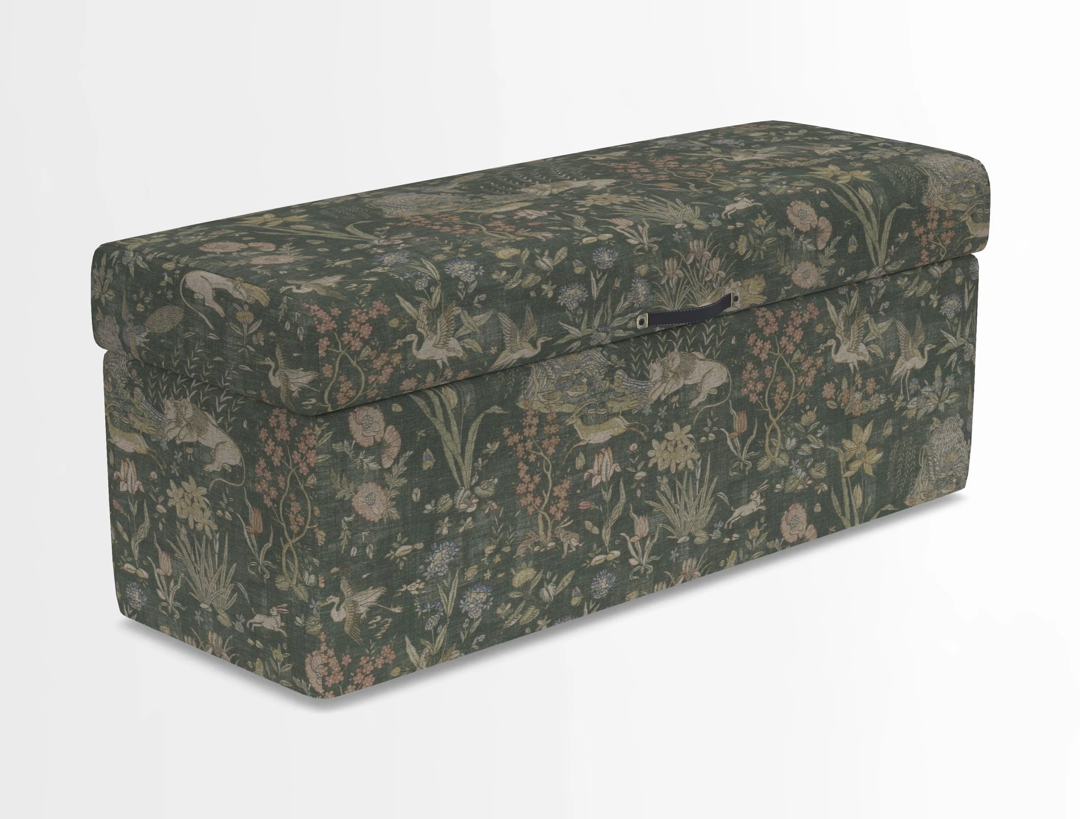 Birdham medium blanket box in Spill Resistant Gertrude Jekyll Ornamental Duck Egg and Alwinton 3 seater sofa in Spill Resistant Sussex Stripe Mocha