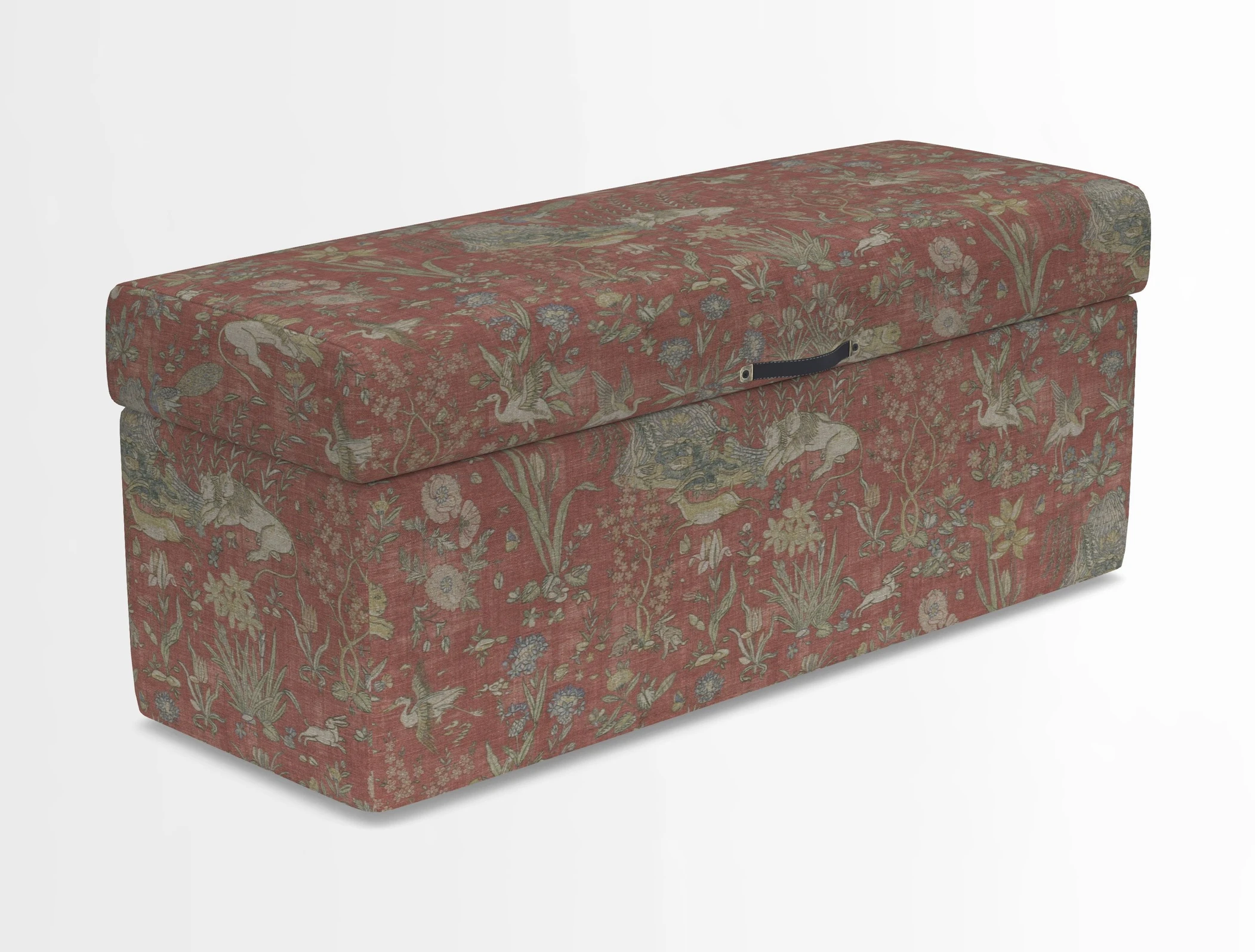 Birdham medium blanket box in Spill Resistant Gertrude Jekyll Ornamental Duck Egg and Alwinton 3 seater sofa in Spill Resistant Sussex Stripe Mocha